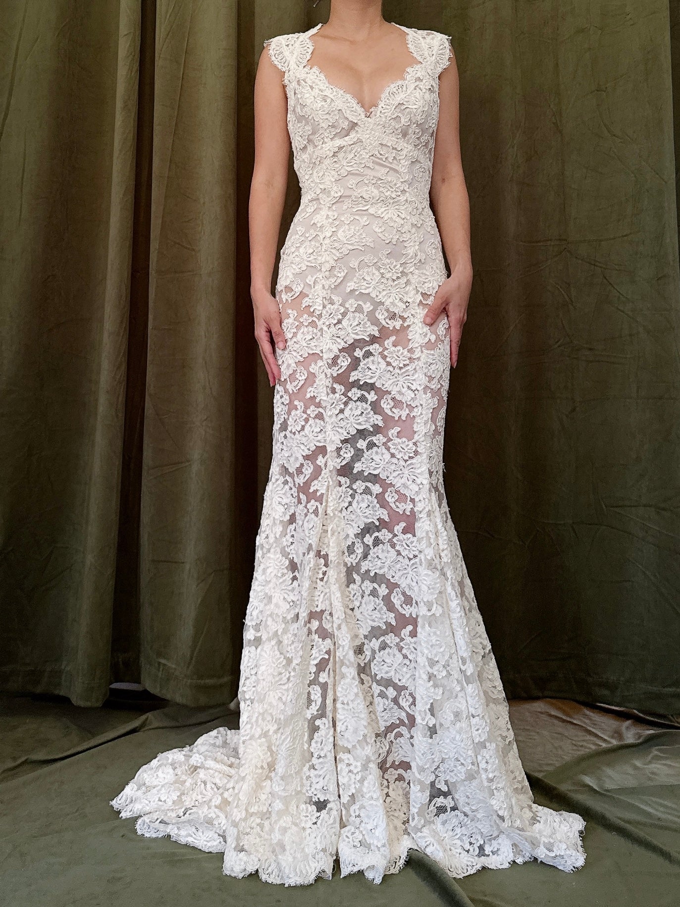 Vintage Monique Llhuilier Sheer Gown - M/6