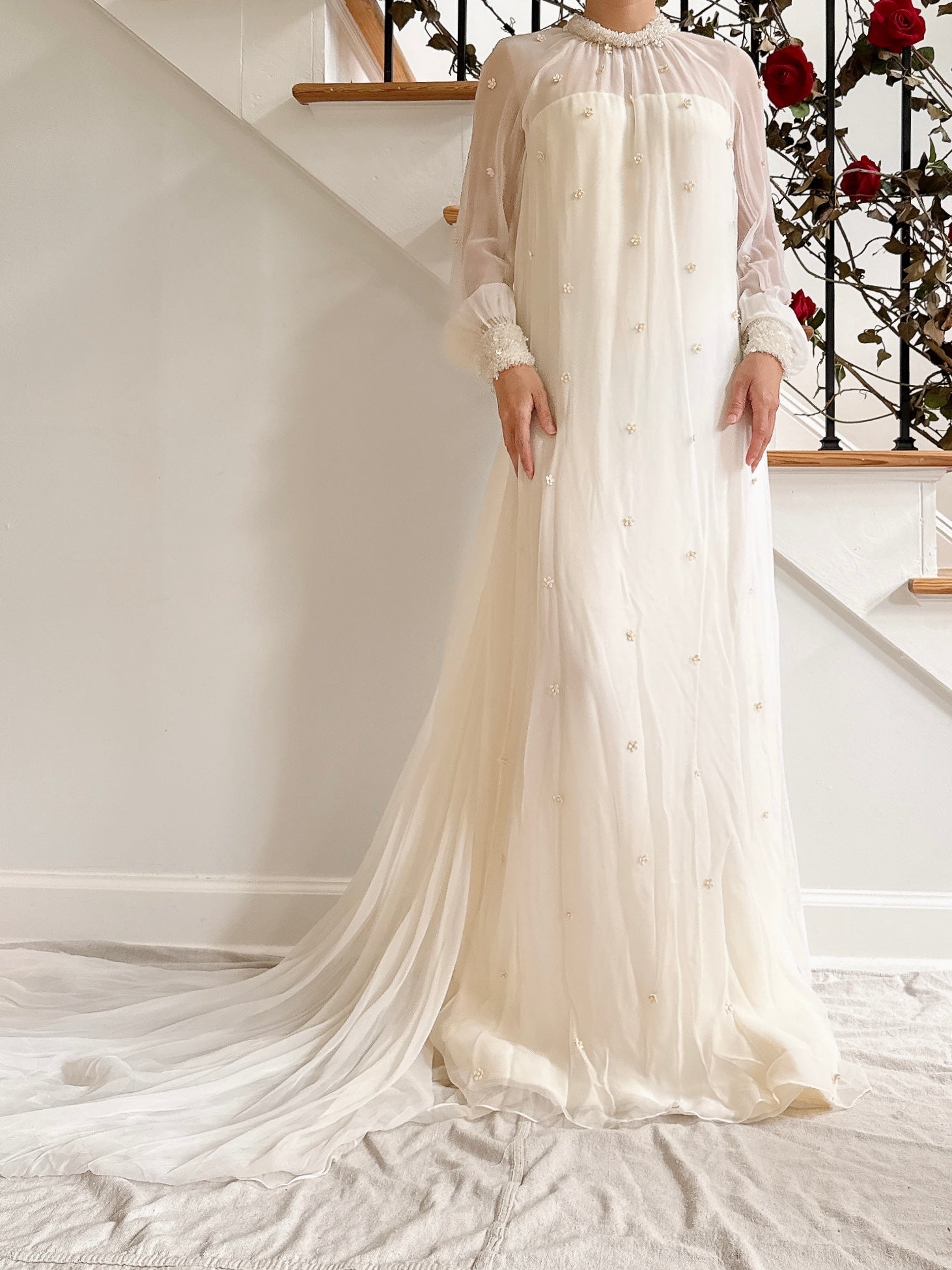 1960s Chiffon Gown - S