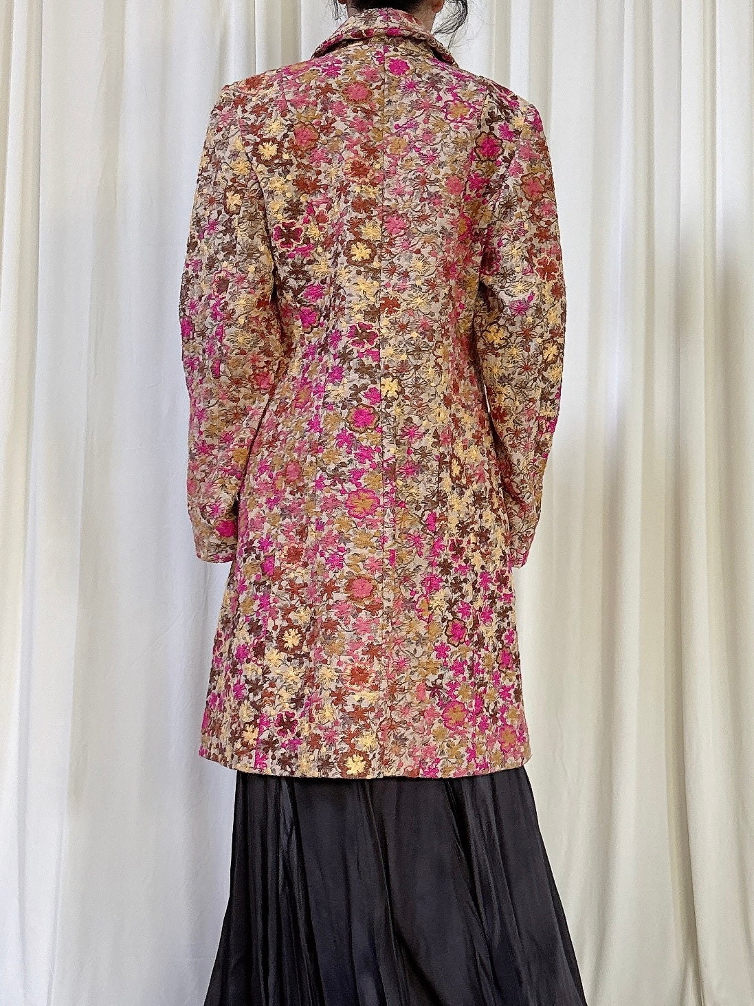 Vintage Tricot Chic Floral Jacket - Size 44