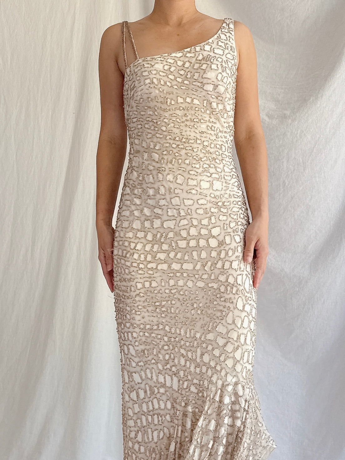 Y2K Alberta Makali Silk Beaded Gown - S/M
