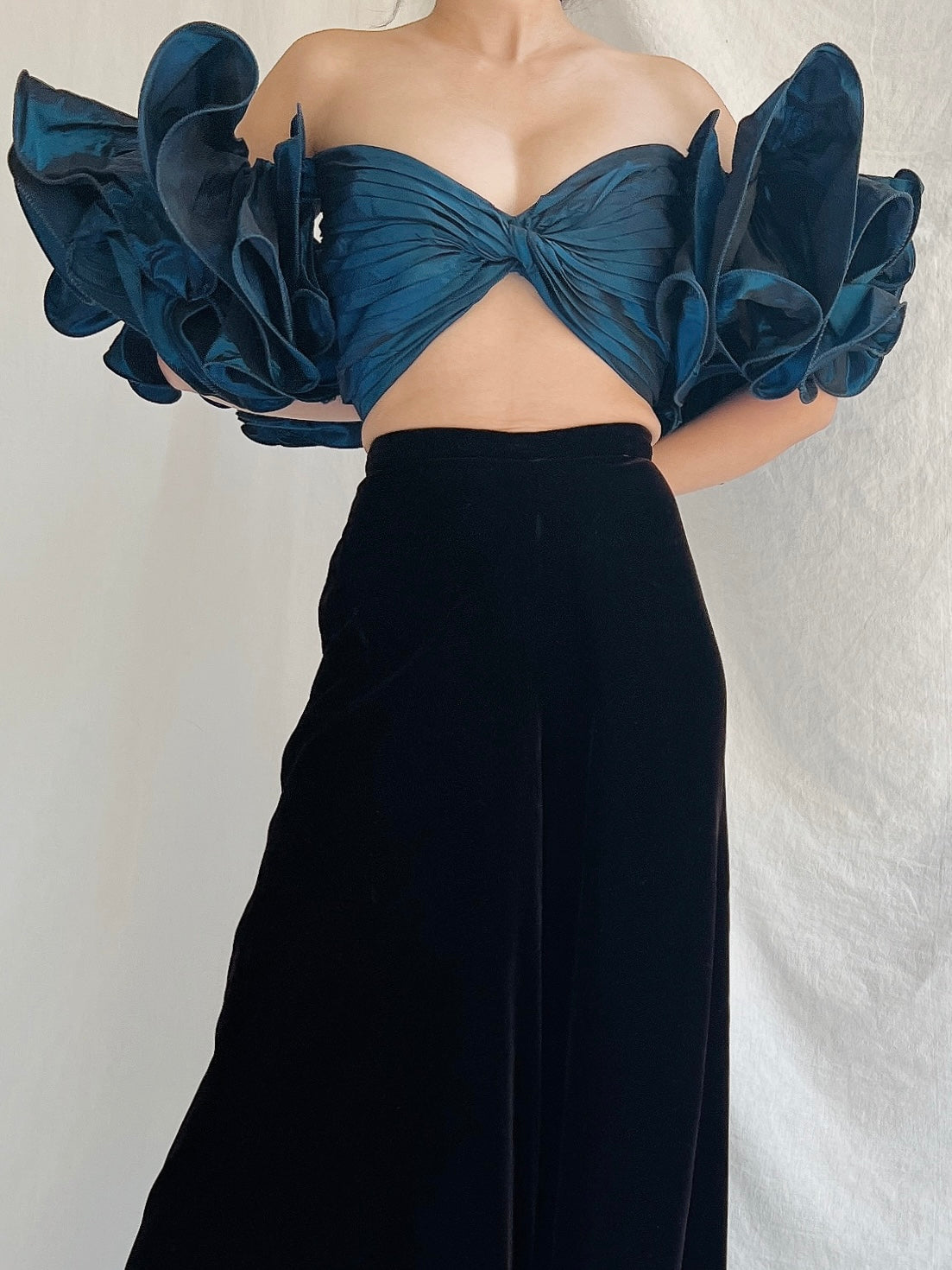 Vintage Lillie Rubin Ruffle Sleeve Top - M