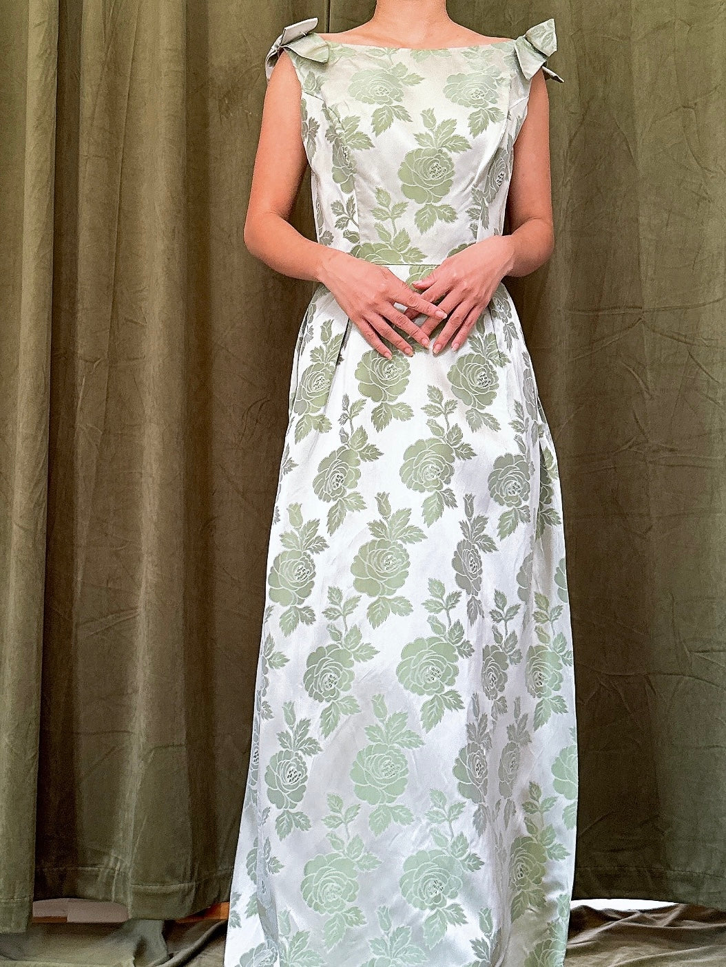 1960s Satin Brocade Dress - XS