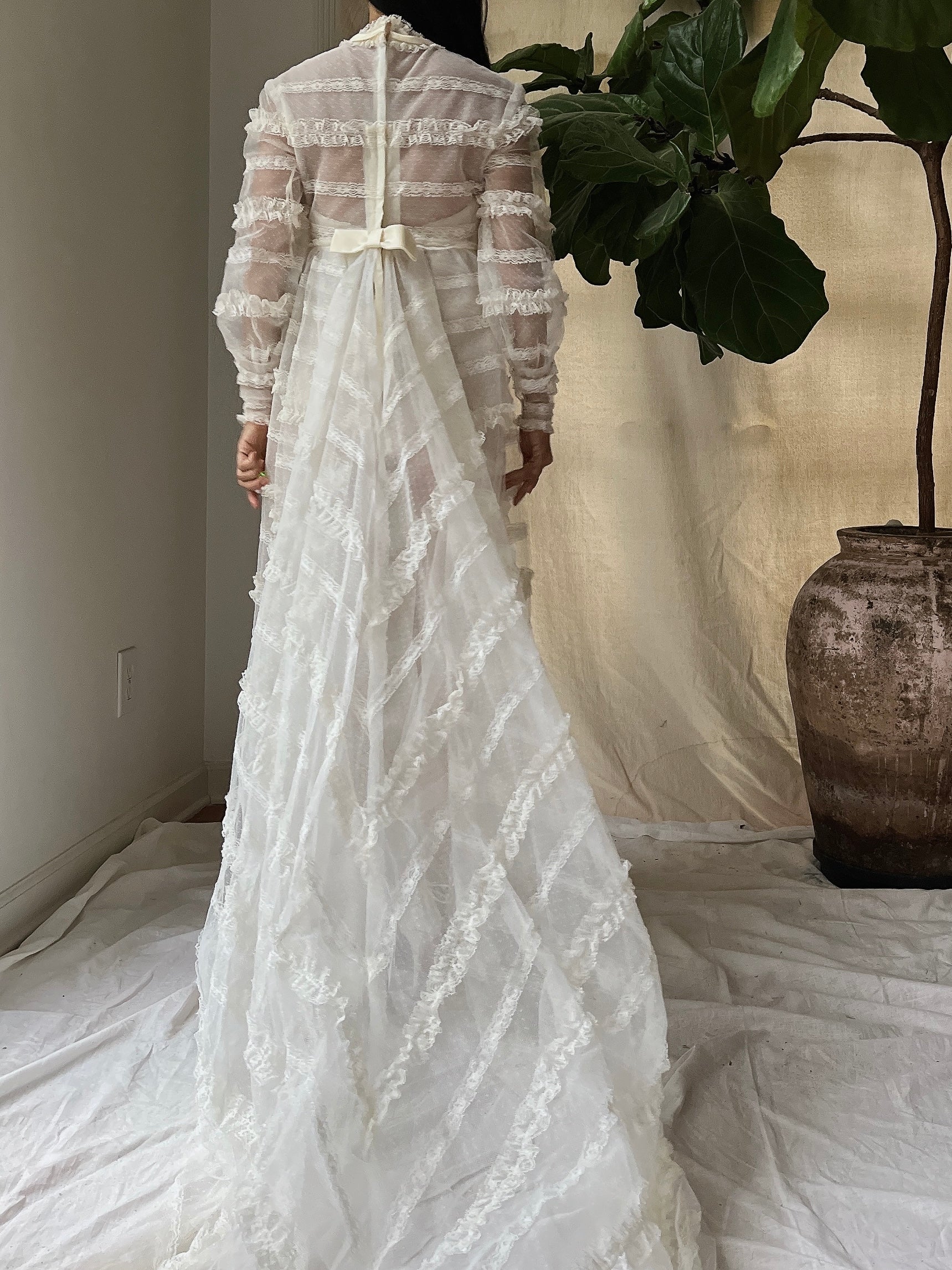 1960s Sheer Tulle Gown - XS