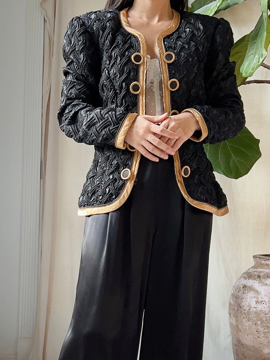 Vintage Ruche Satin Jacket - S