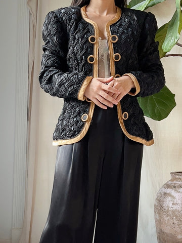 Vintage Ruche Satin Jacket - S
