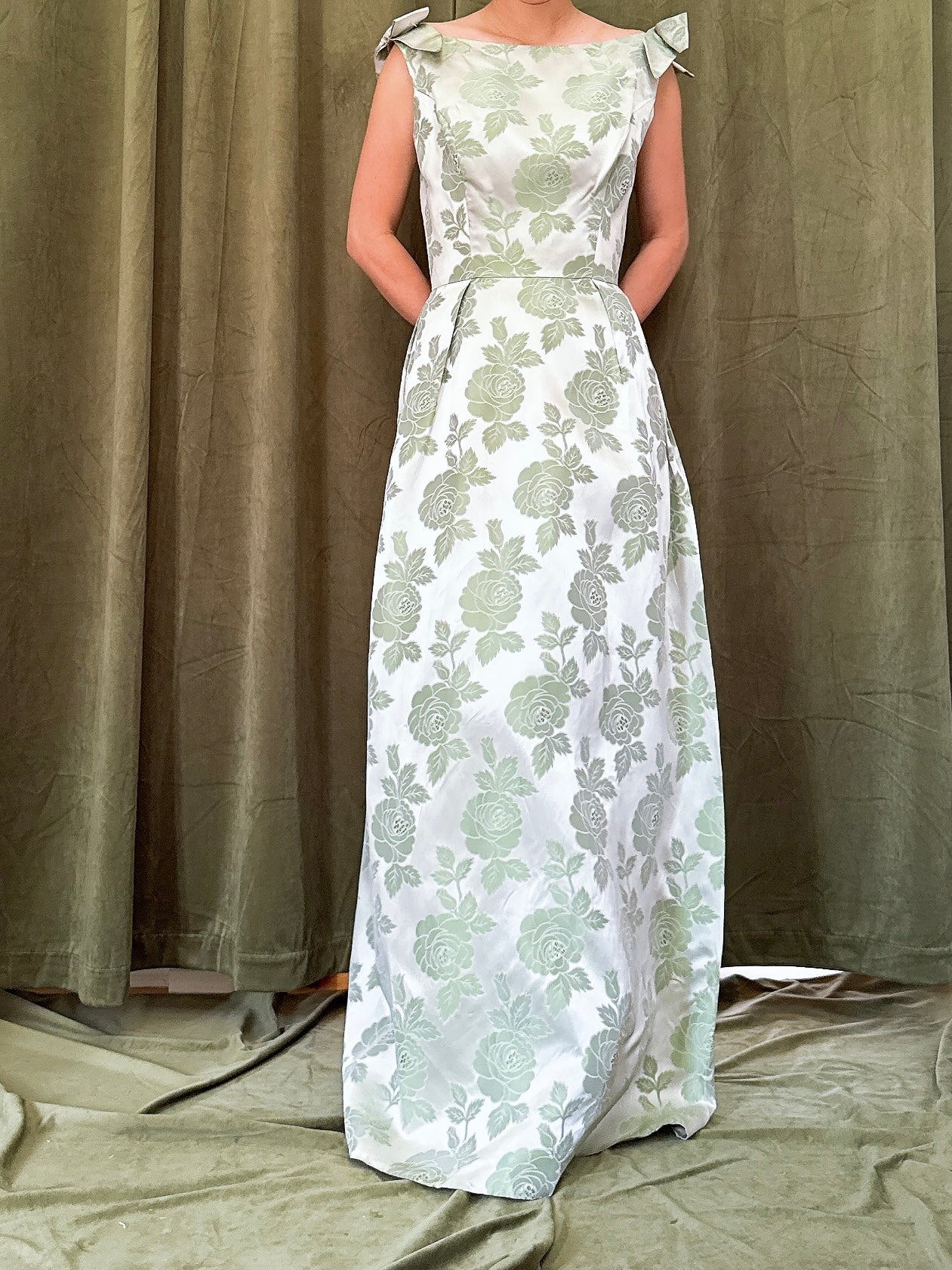 1960s Satin Brocade Dress - XS