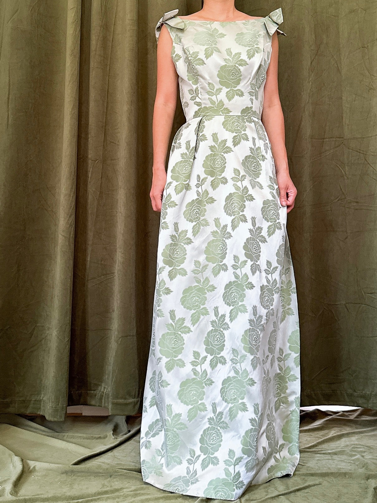 1960s Satin Brocade Dress - XS