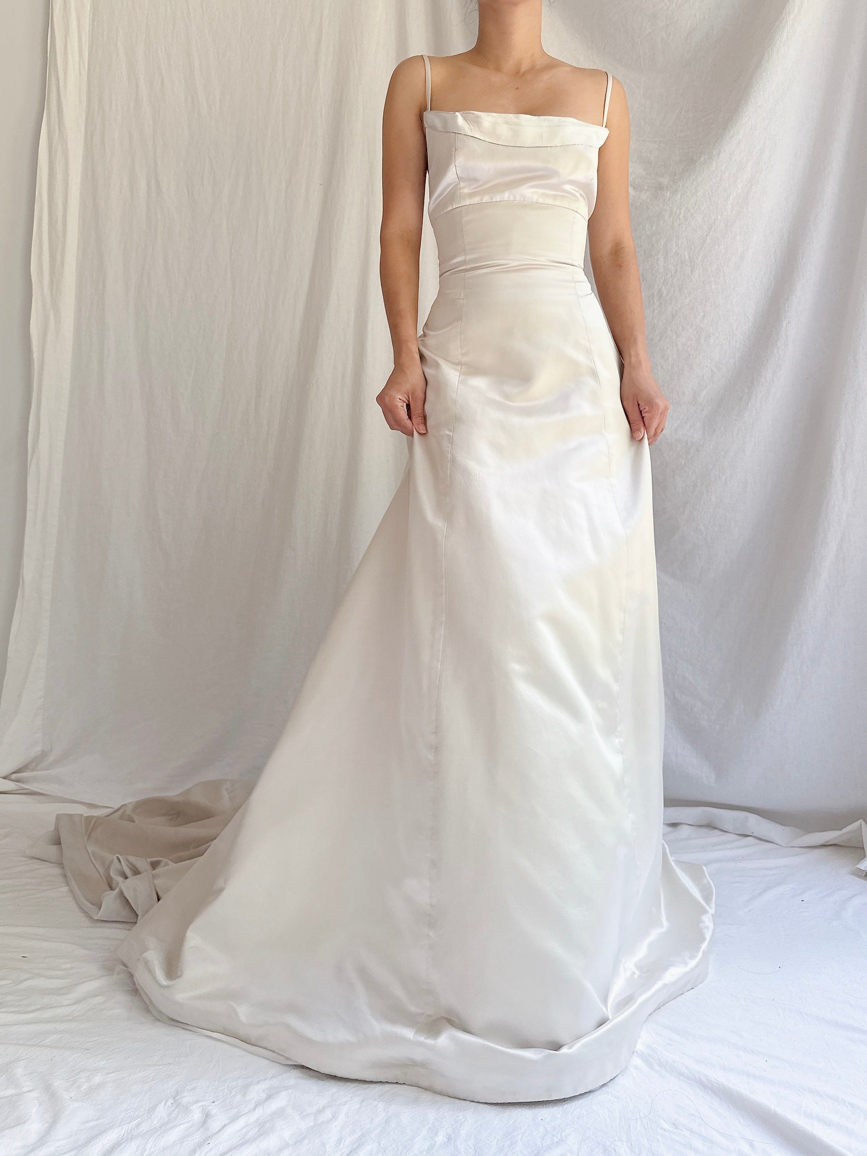 1990s Werkstatte Oyster Silk Gown - M