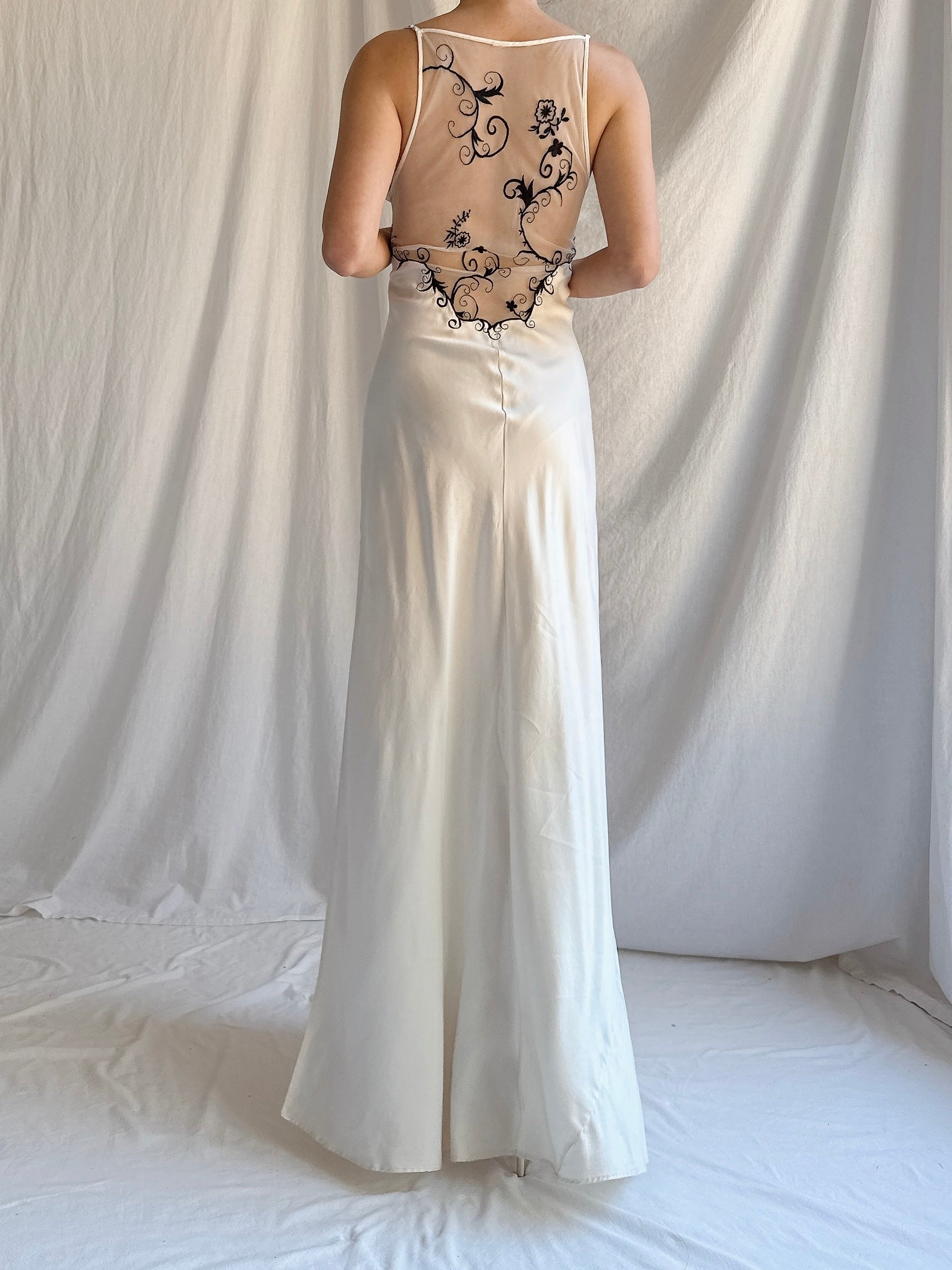 Y2K Silk Bias Cut Slip Dress - M