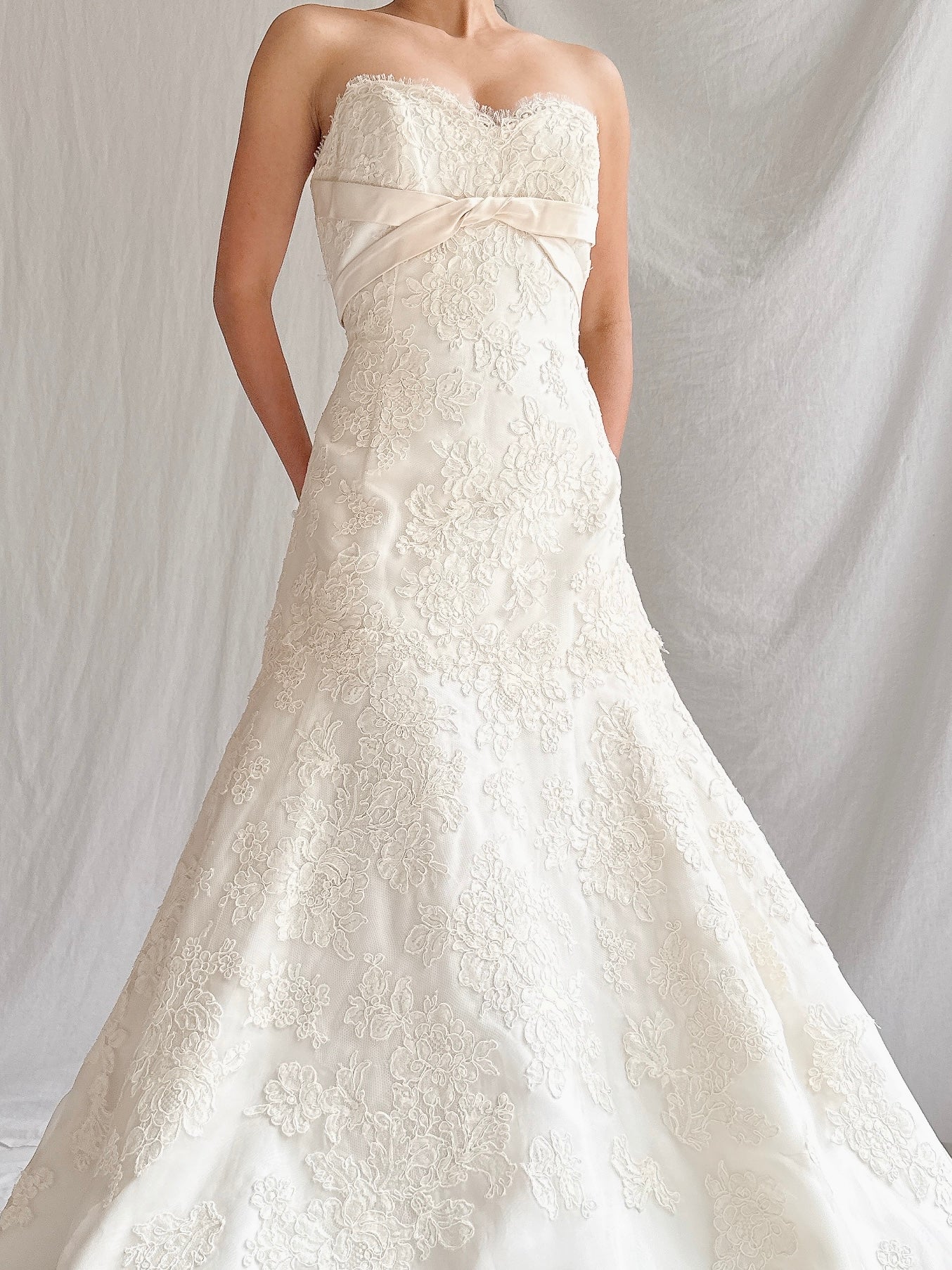 “RESERVED” Vintage Liancarlo Couture Alencon Lace & Silk Organza Gown - S/M 6