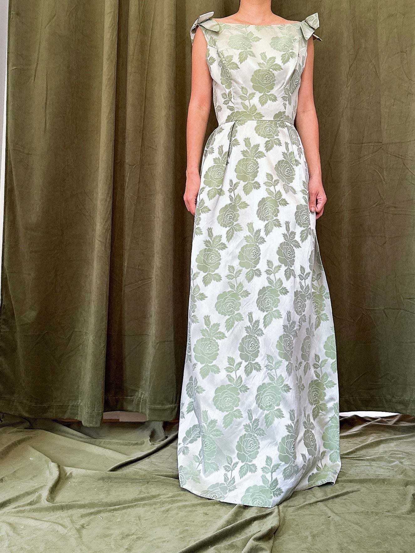 1960s Satin Brocade Dress - XS
