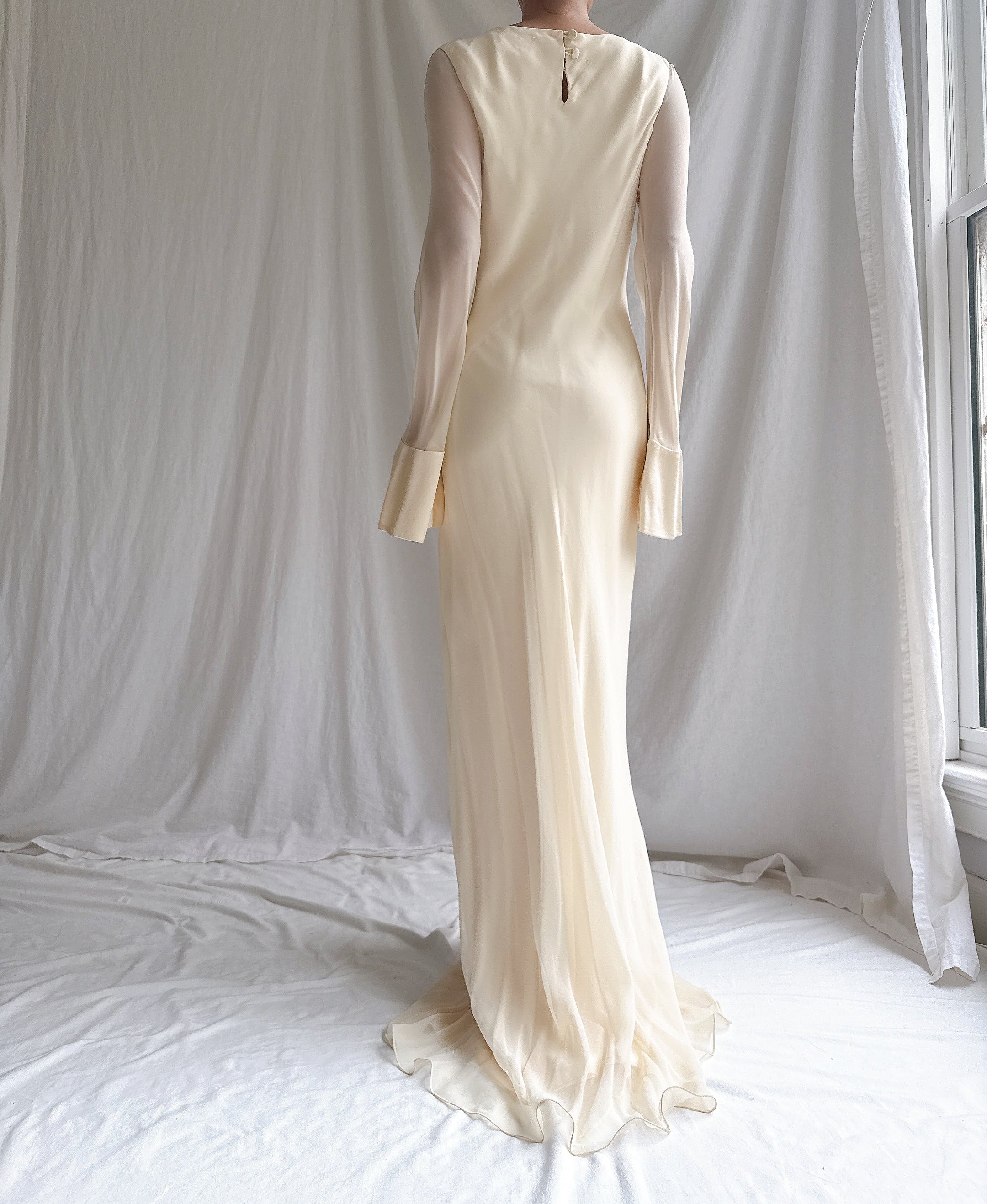 Vintage Amy Michelson Silk Bias Cut Gown - S/4/6
