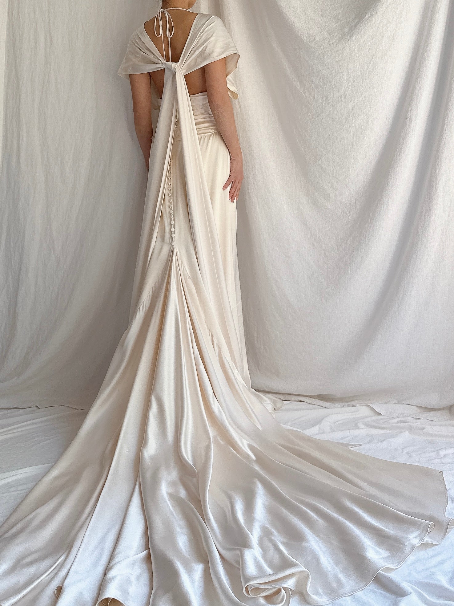 Vintage Romona Keveza Silk Charmeuse Gown - XS