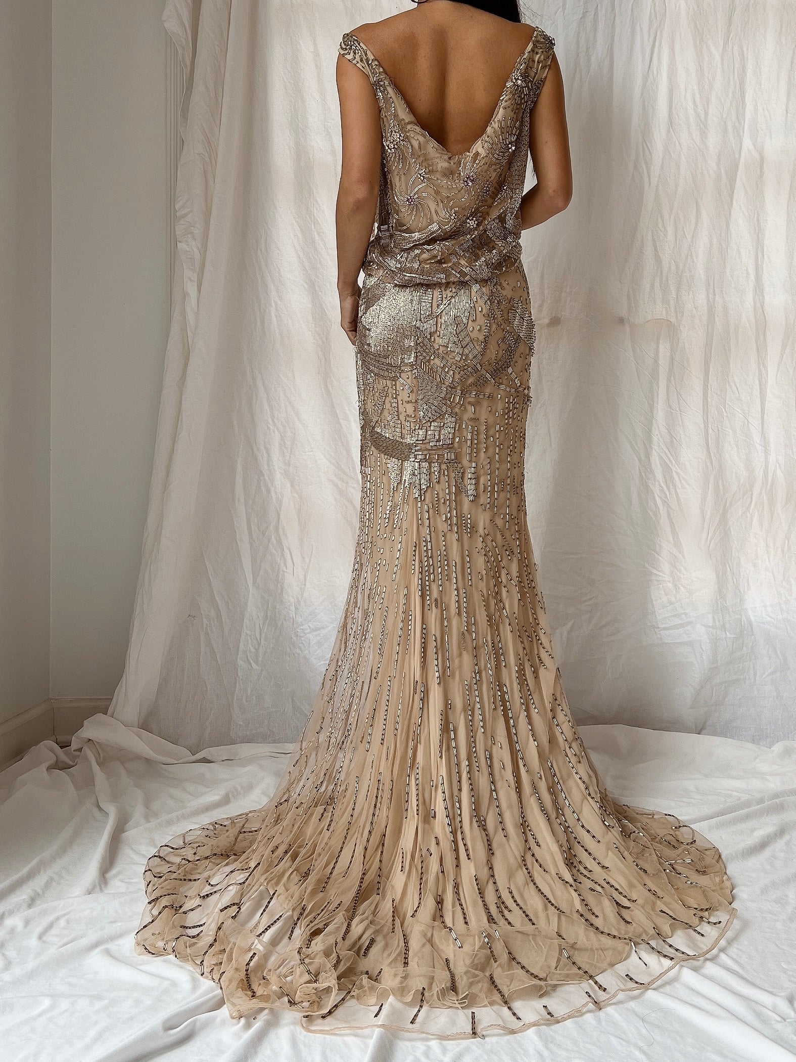 Vintage Naeem Khan Silk Beaded Gown - M/L