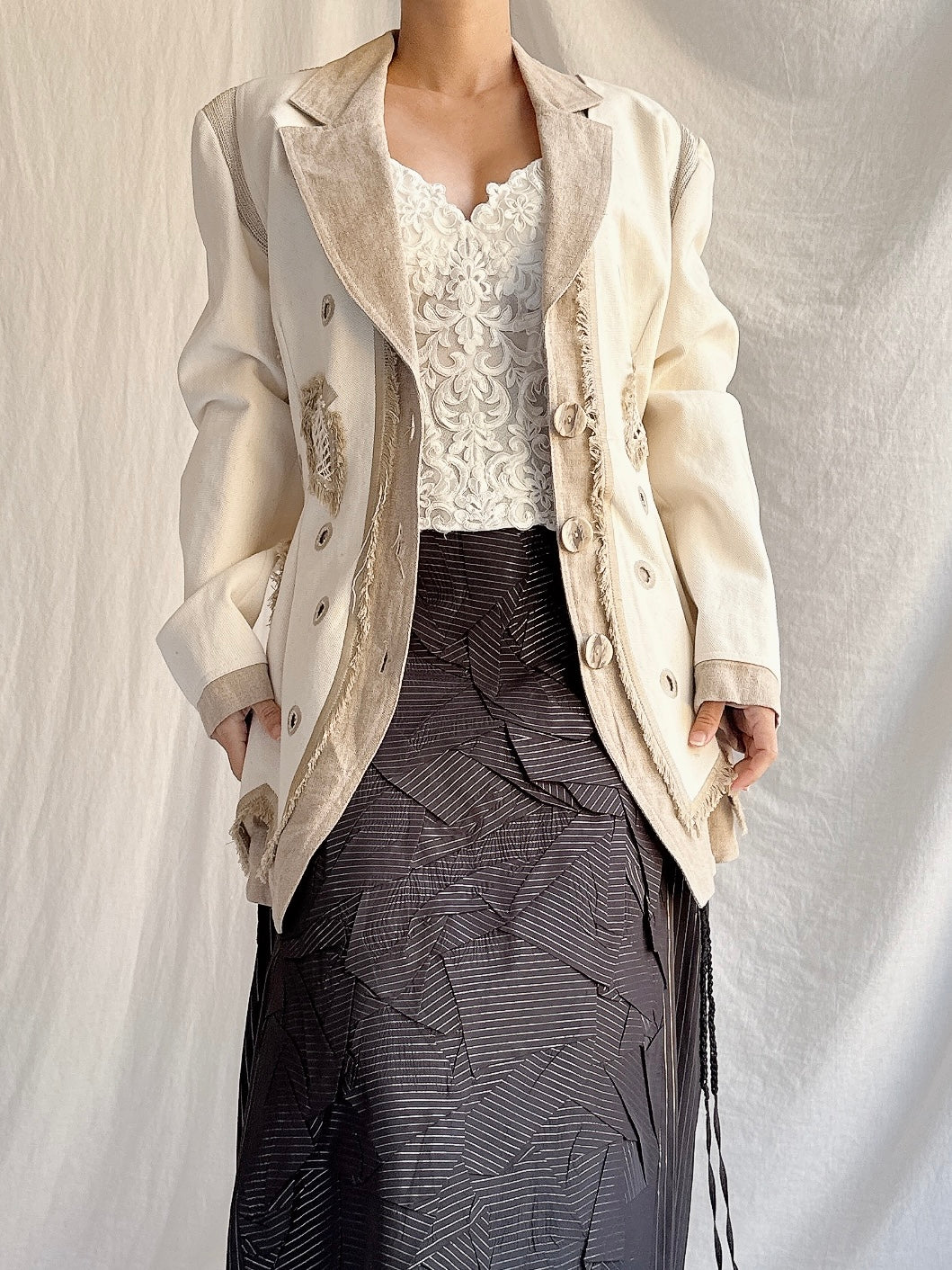 Vintage Patricia Forgeal Linen Jacket - M