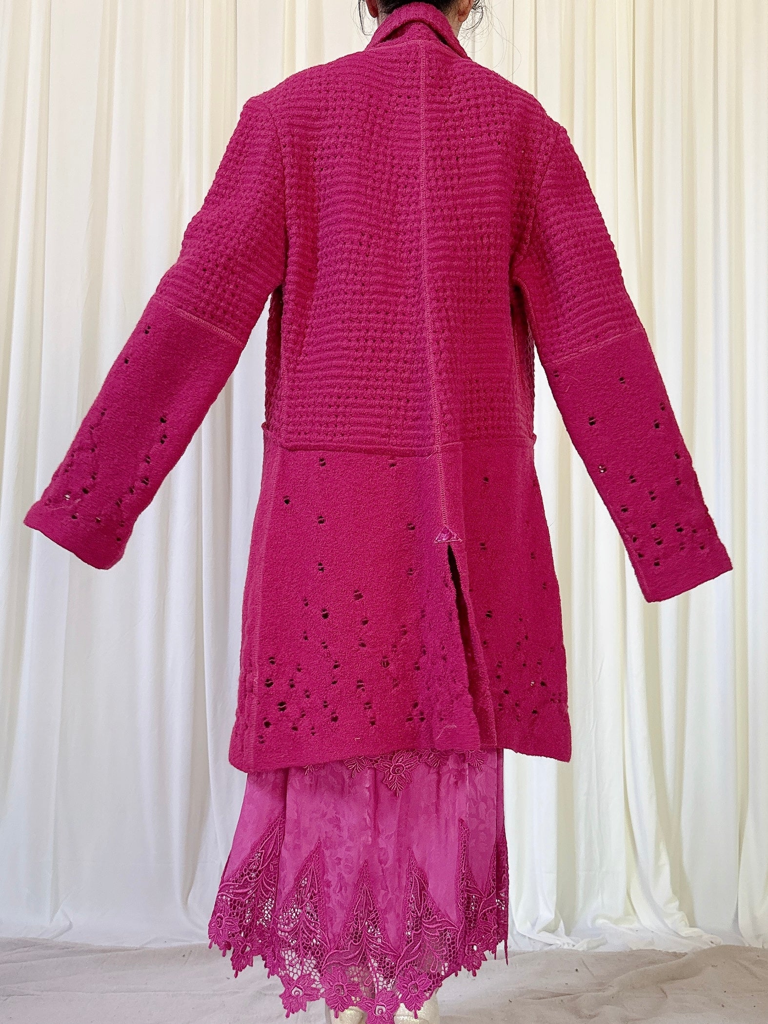 Vintage Fuchsia Wool Coat - M