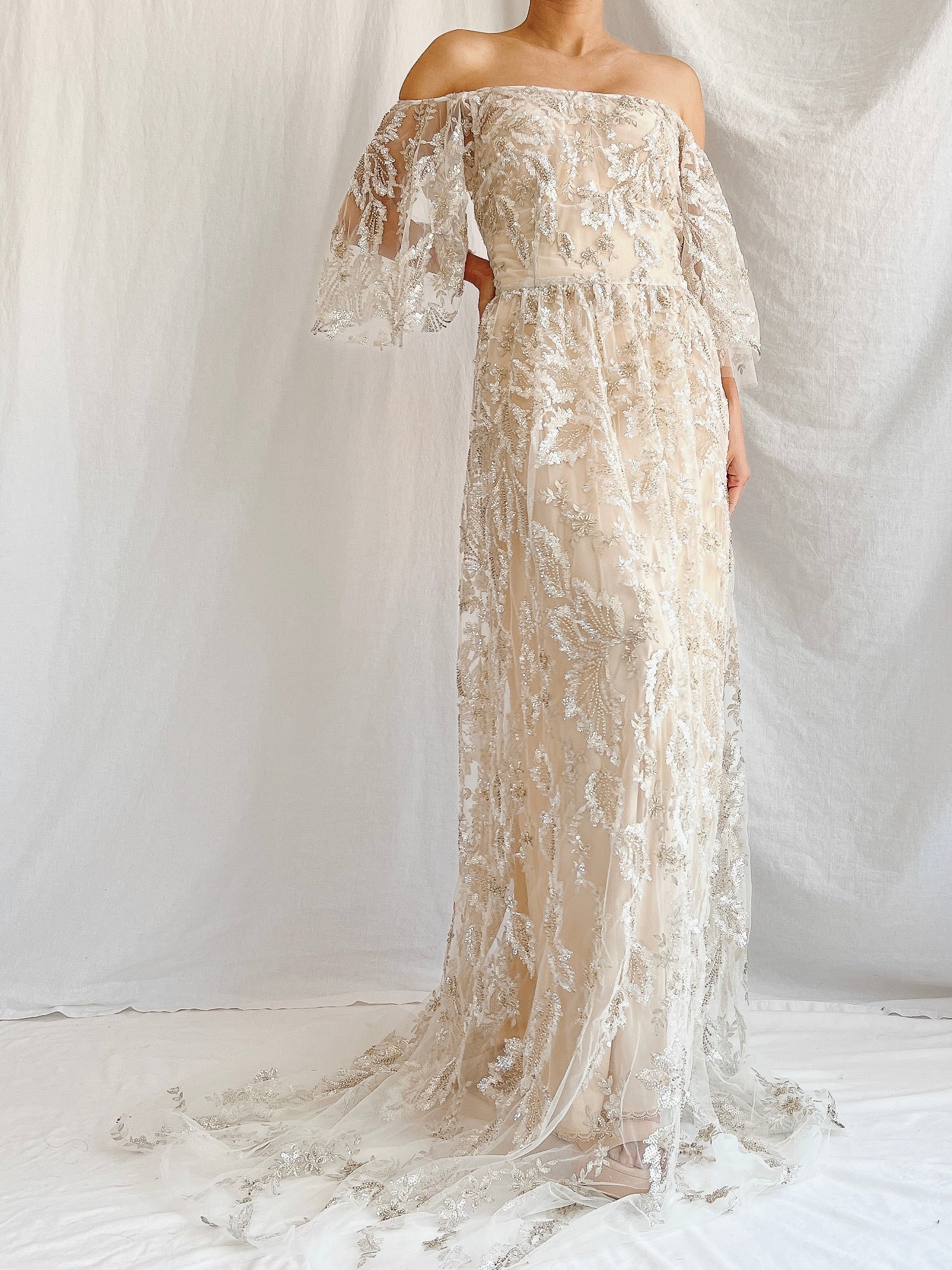 Beaded Off-the-Shoulder Gown - S/4/6