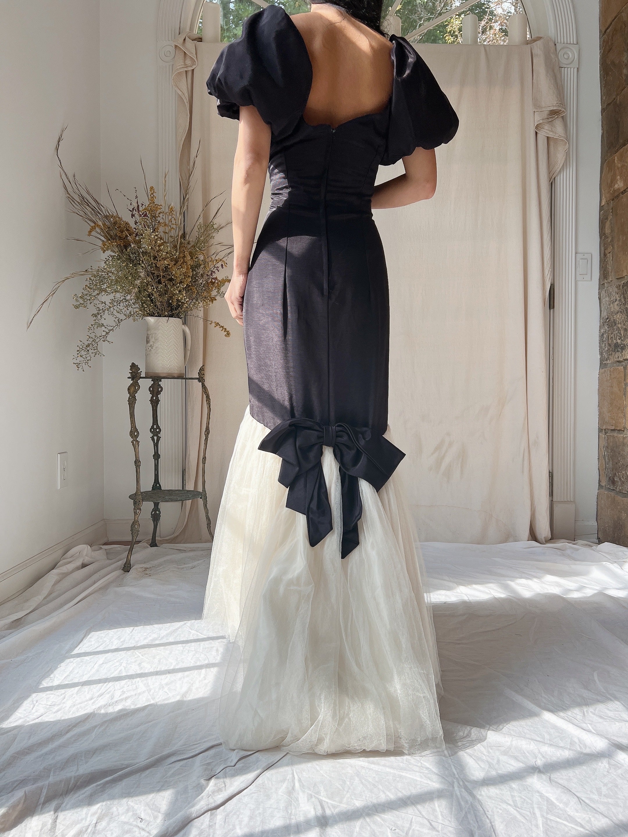 Vintage Grossgrain and Tulle Dress - M
