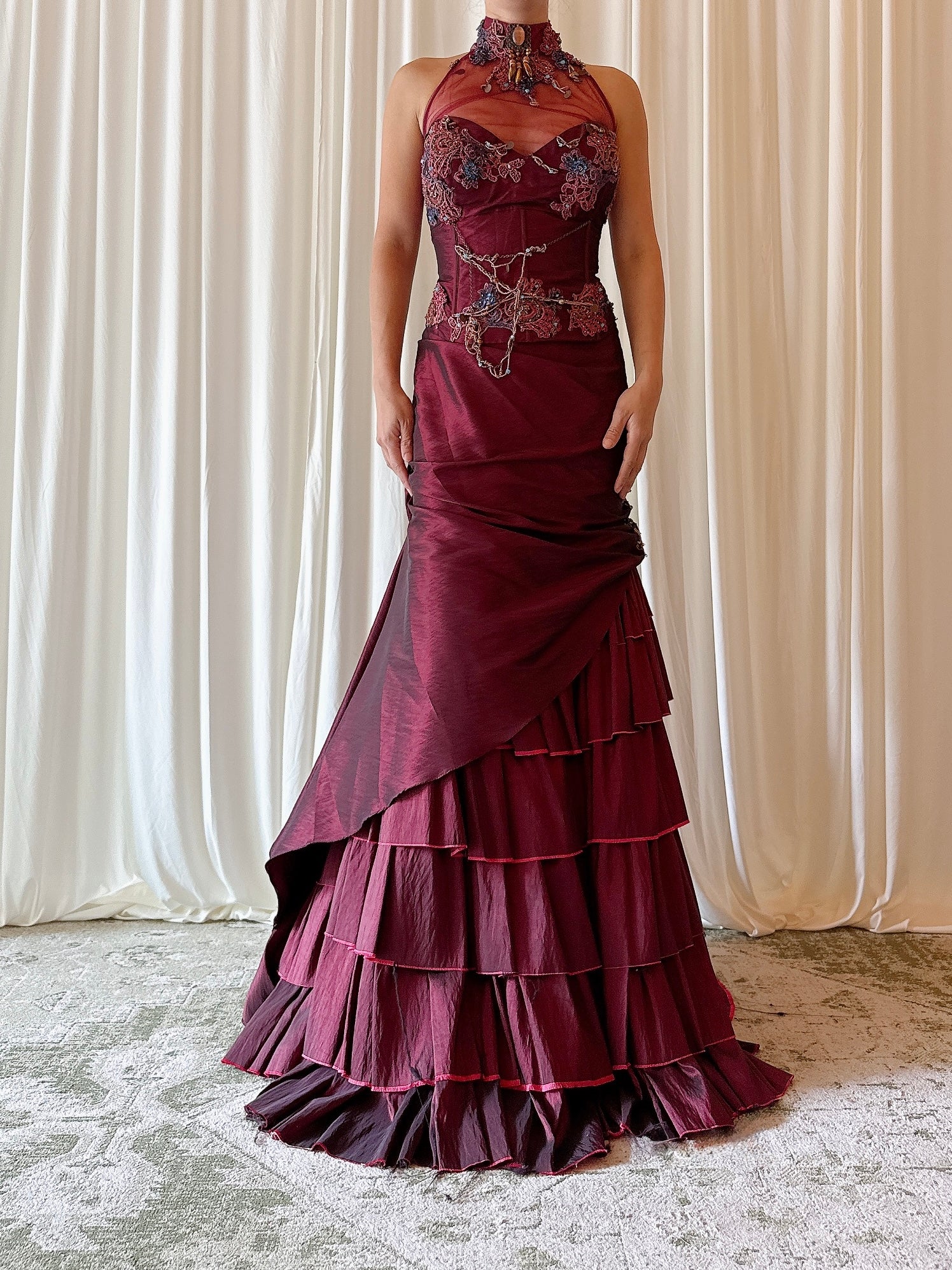 Vintage Musani Maroon 2 Piece Set - US 14