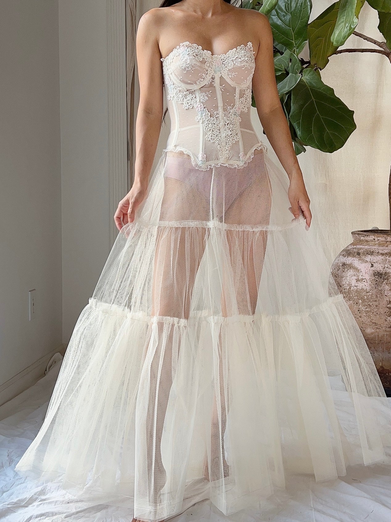 1950s Sheer Tulle Skirt - XS/S