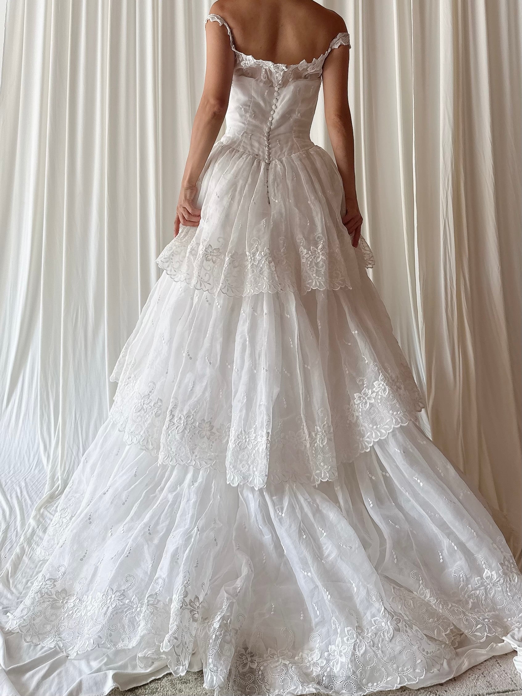 1950s Organdy Tulle Gown - XS/S