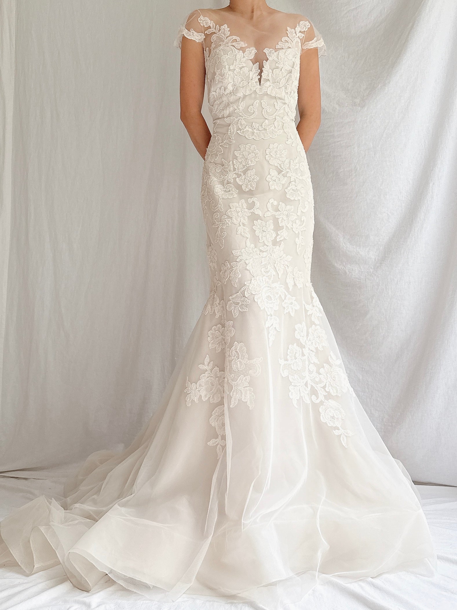 Vintage Liancarlo Illusion Lace Gown - S/6