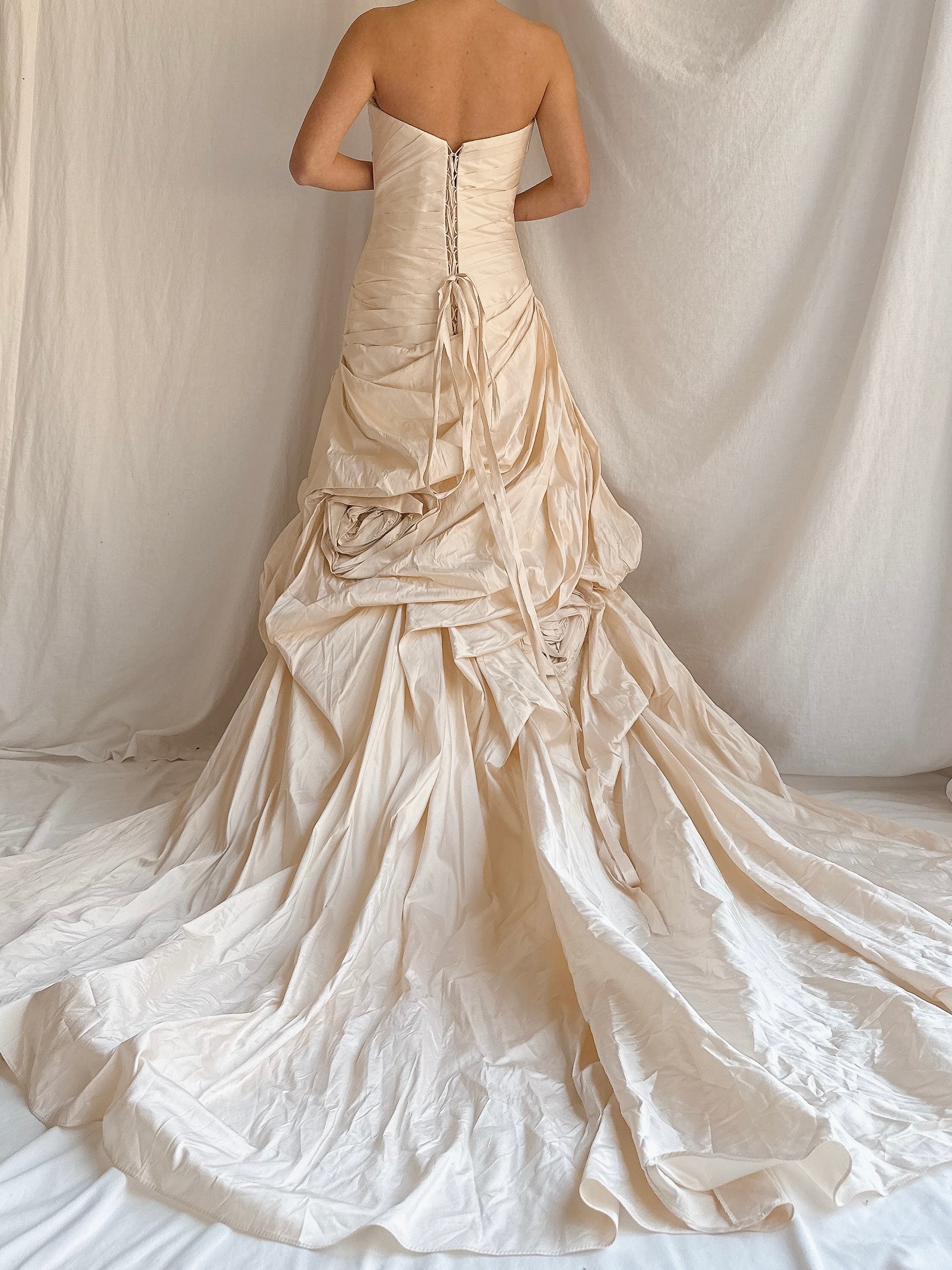 RESERVED for Callie Vintage Martina Liana Silk Draped Gown - S-M