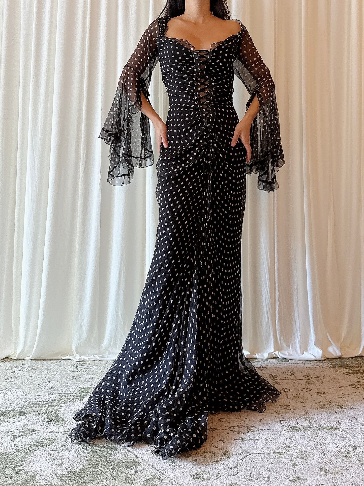 Vintage Belleville Sassoon Polka Dot Dress - UK16