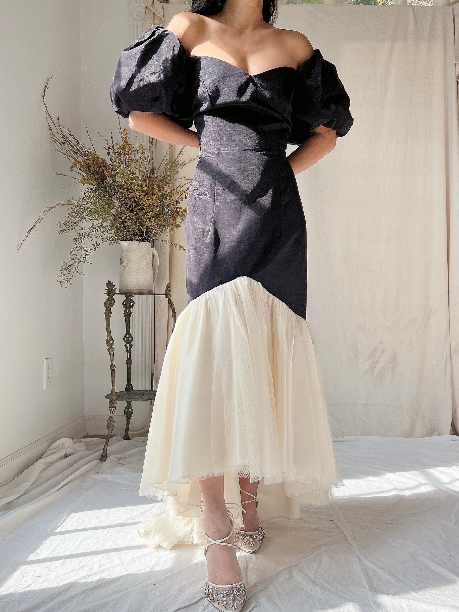 Vintage Grossgrain and Tulle Dress - M
