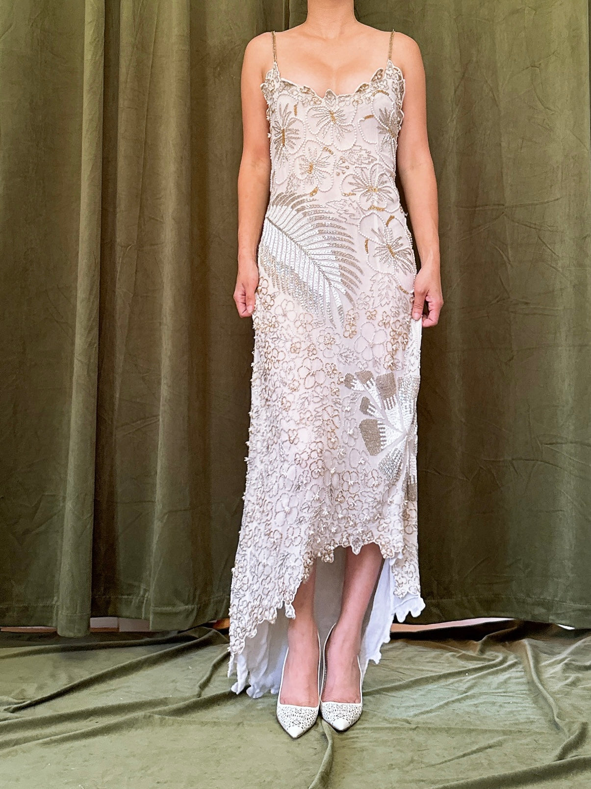 1980s Silk Beaded Dress -
