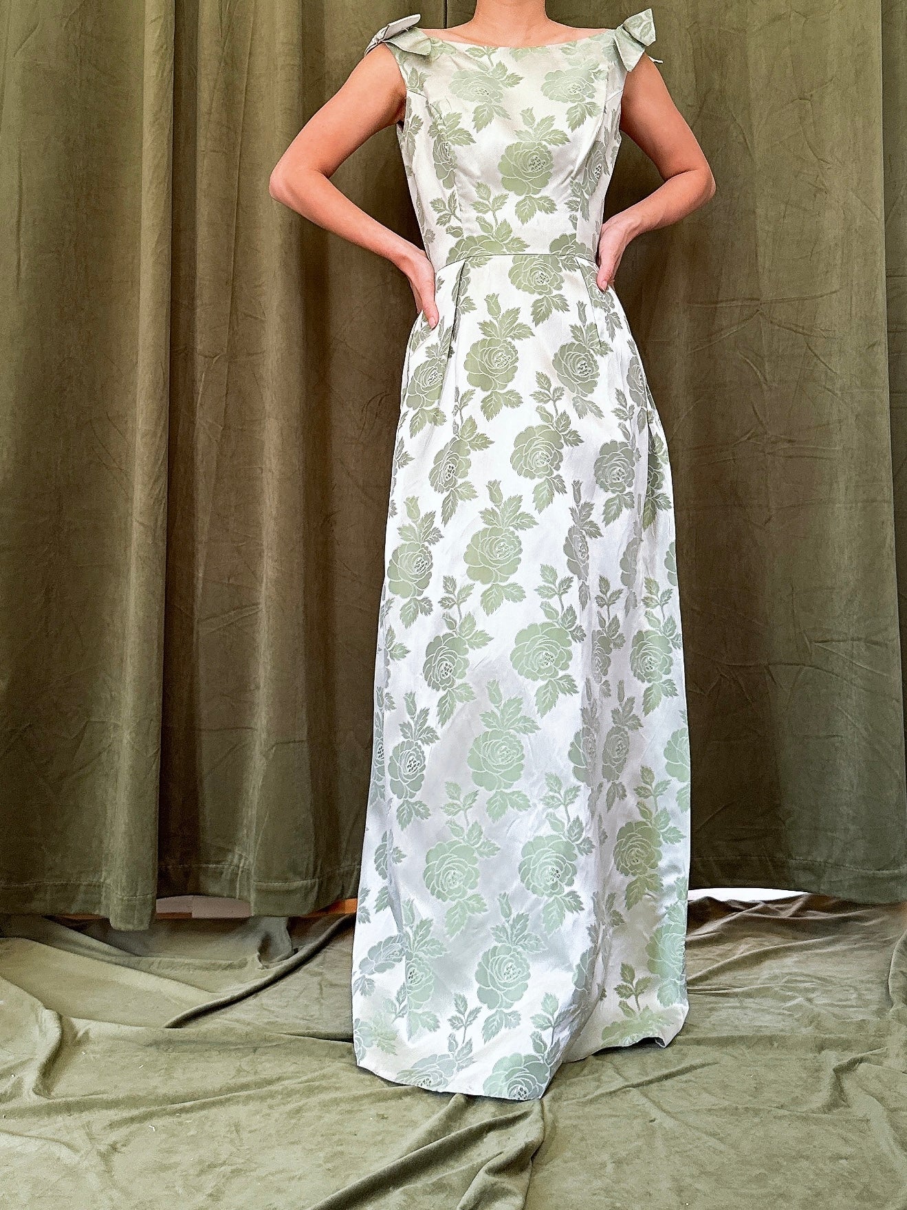 1960s Satin Brocade Dress - XS