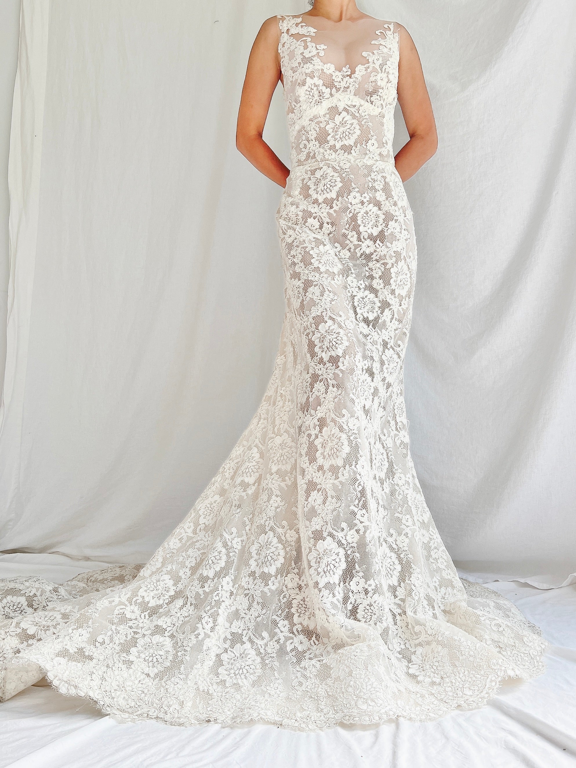 Liancarlo Couture Sheer Lace Gown - 6