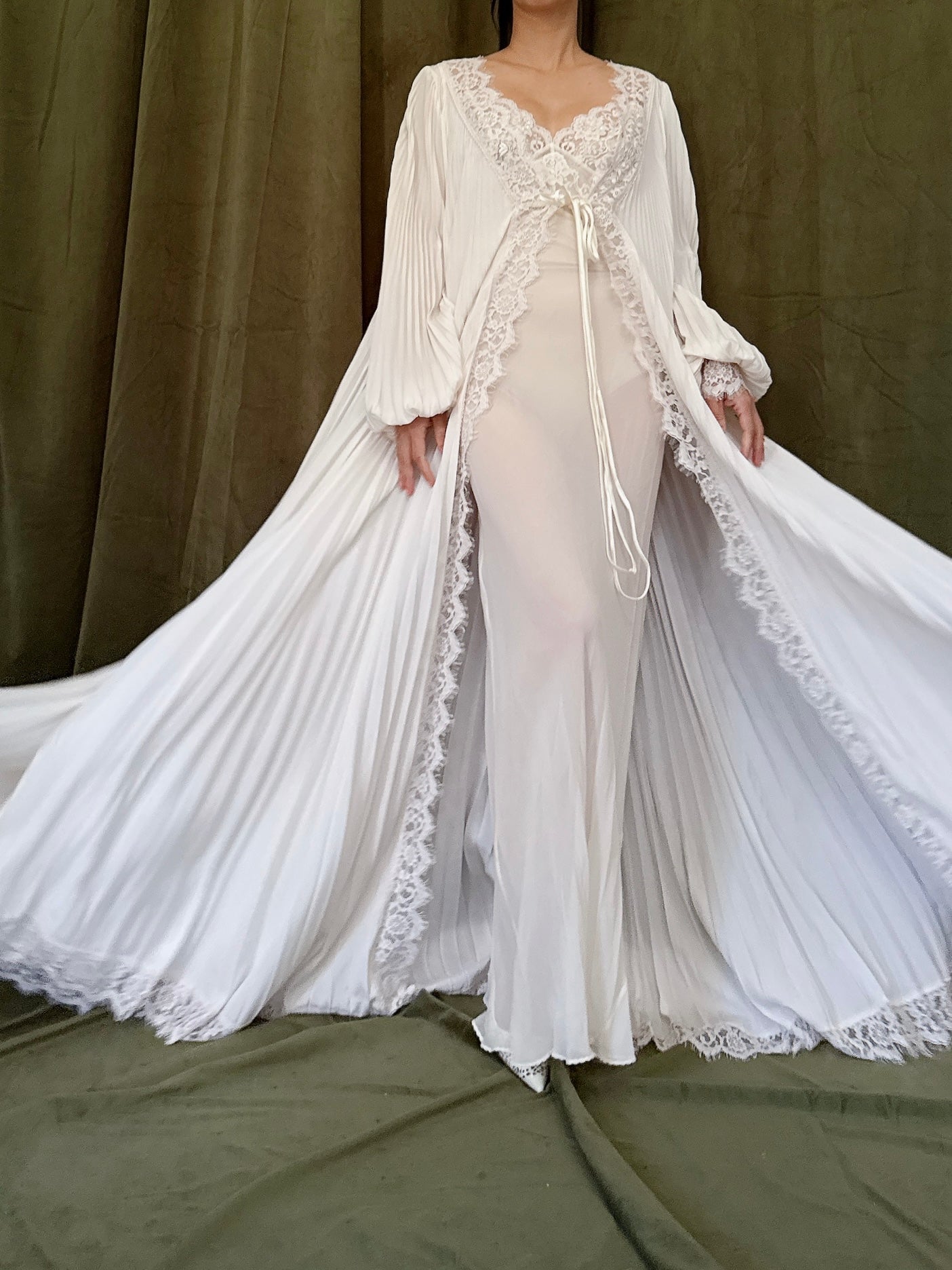 Vintage Claire Sandra Pleated Duster - OSFM