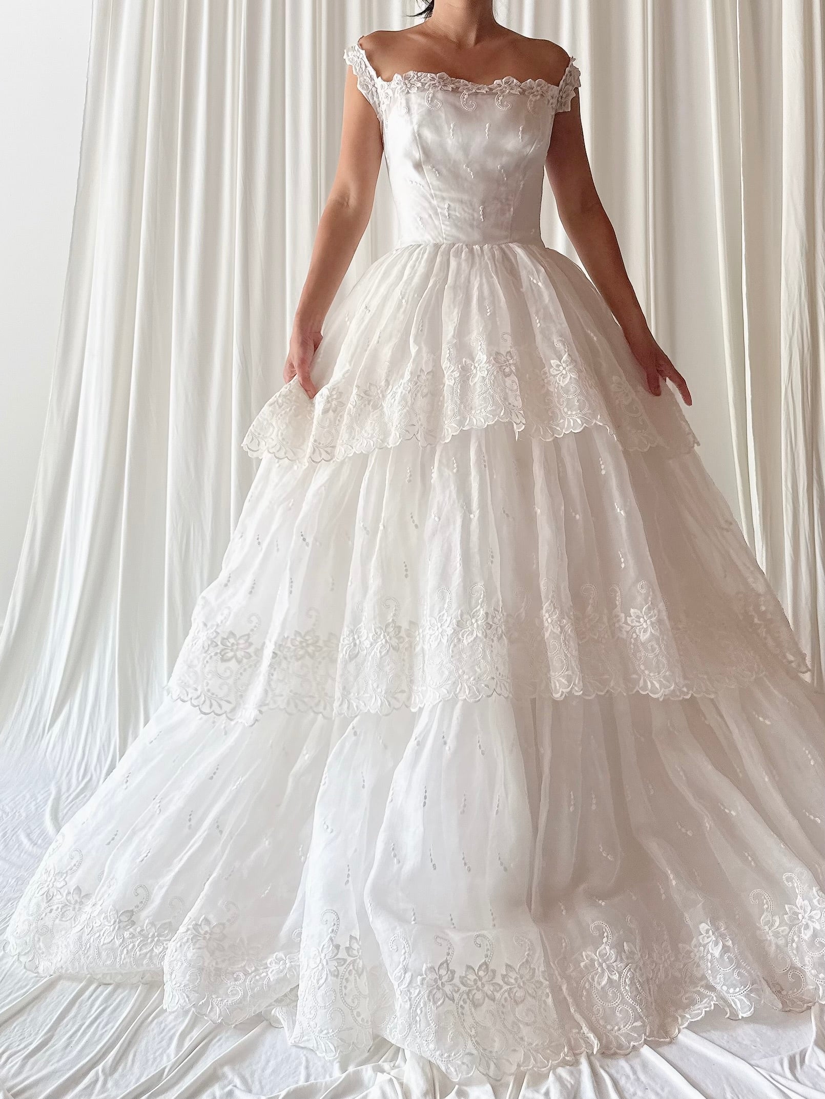 1950s Organdy Tulle Gown - XS/S