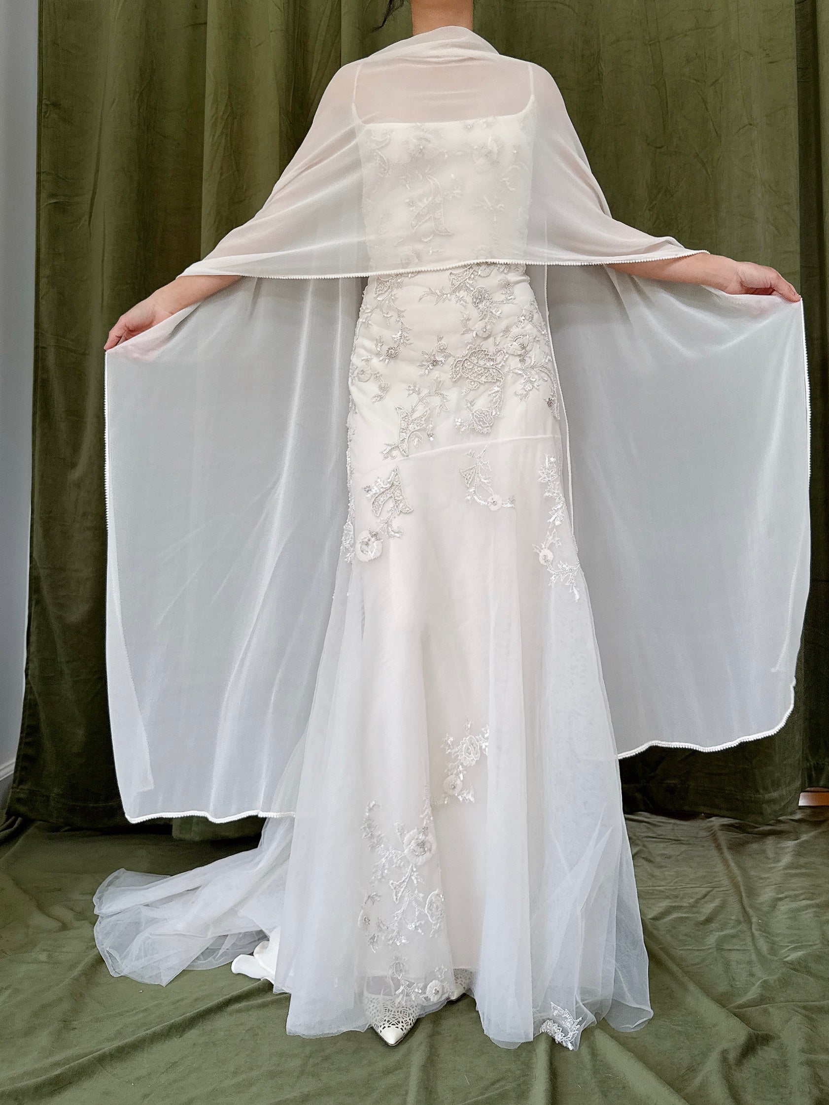 Vintage Reem Acra Silk and Tulle Beaded Gown - Size 8