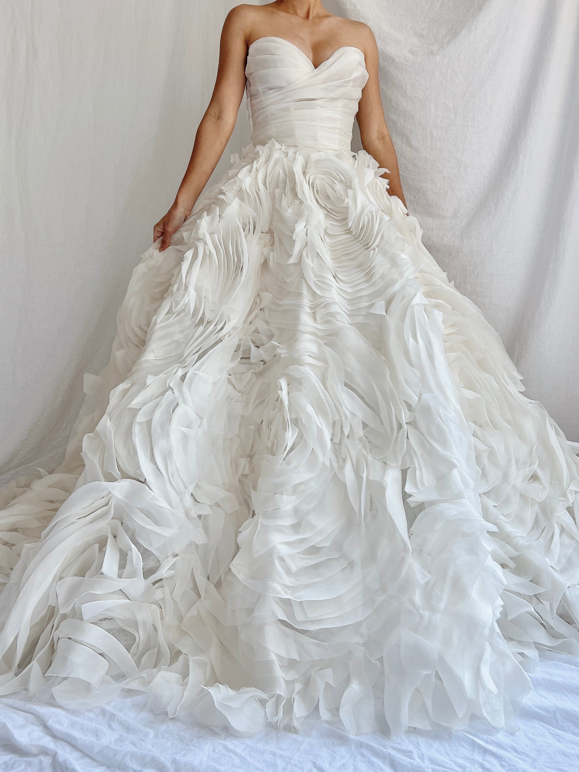 Monique Llhuilier Platinum Silk Organza Dress - XS/2