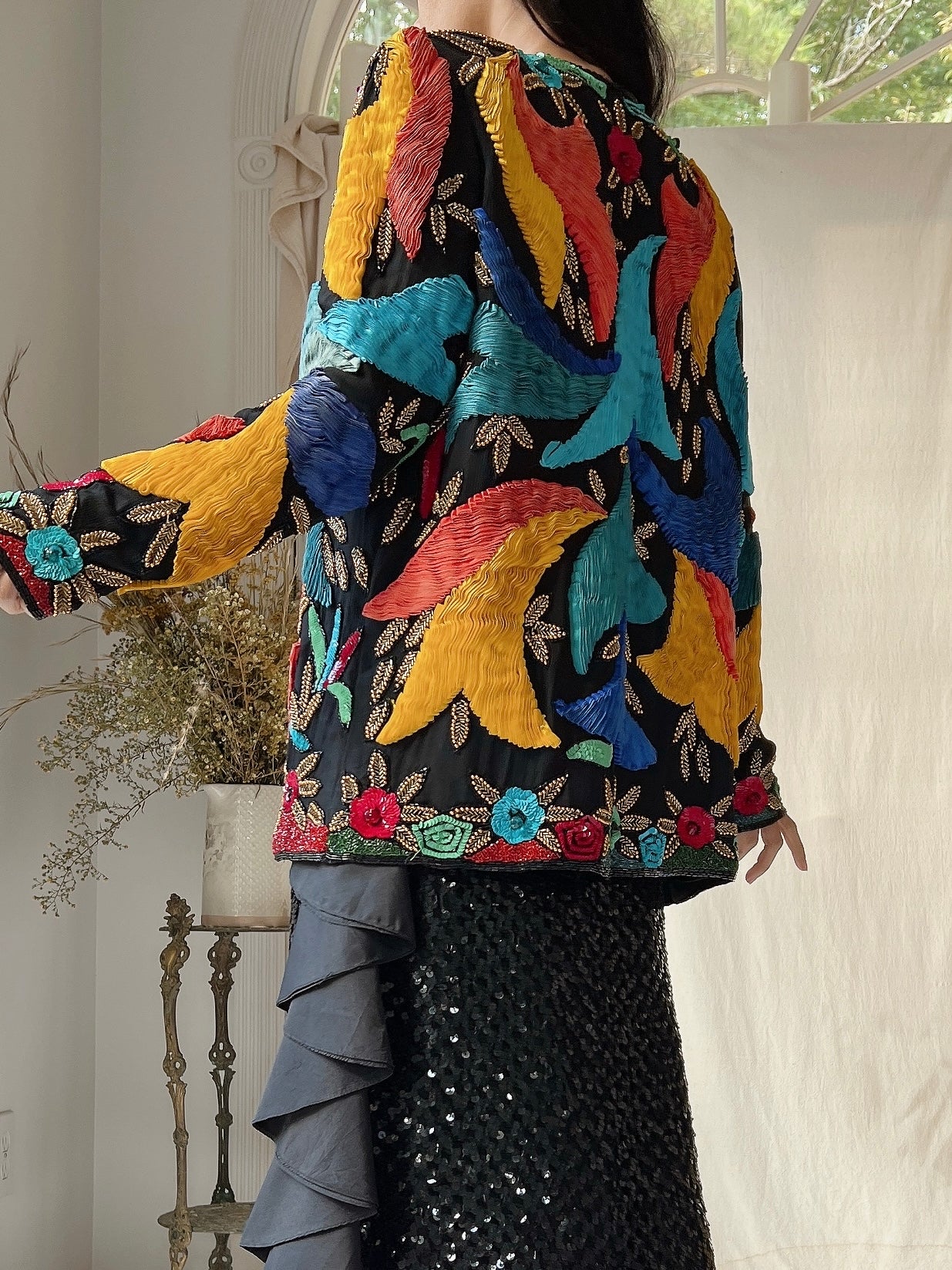 Vintage Silk Ribbon Jacket - M
