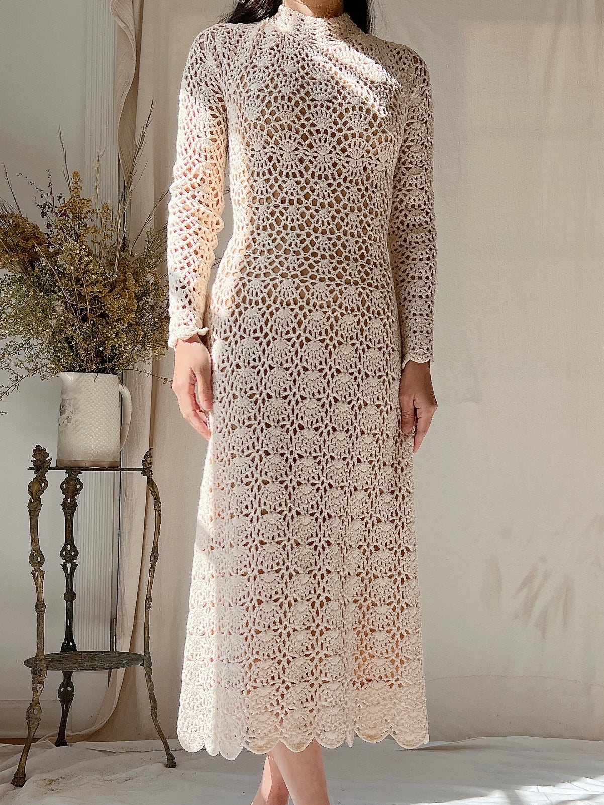 1970s Crochet Midi Dress - XS/S