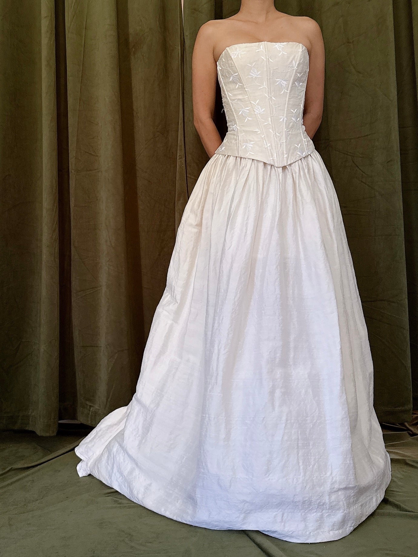 Vintage Jessica McClintock Raw Silk Gown - S