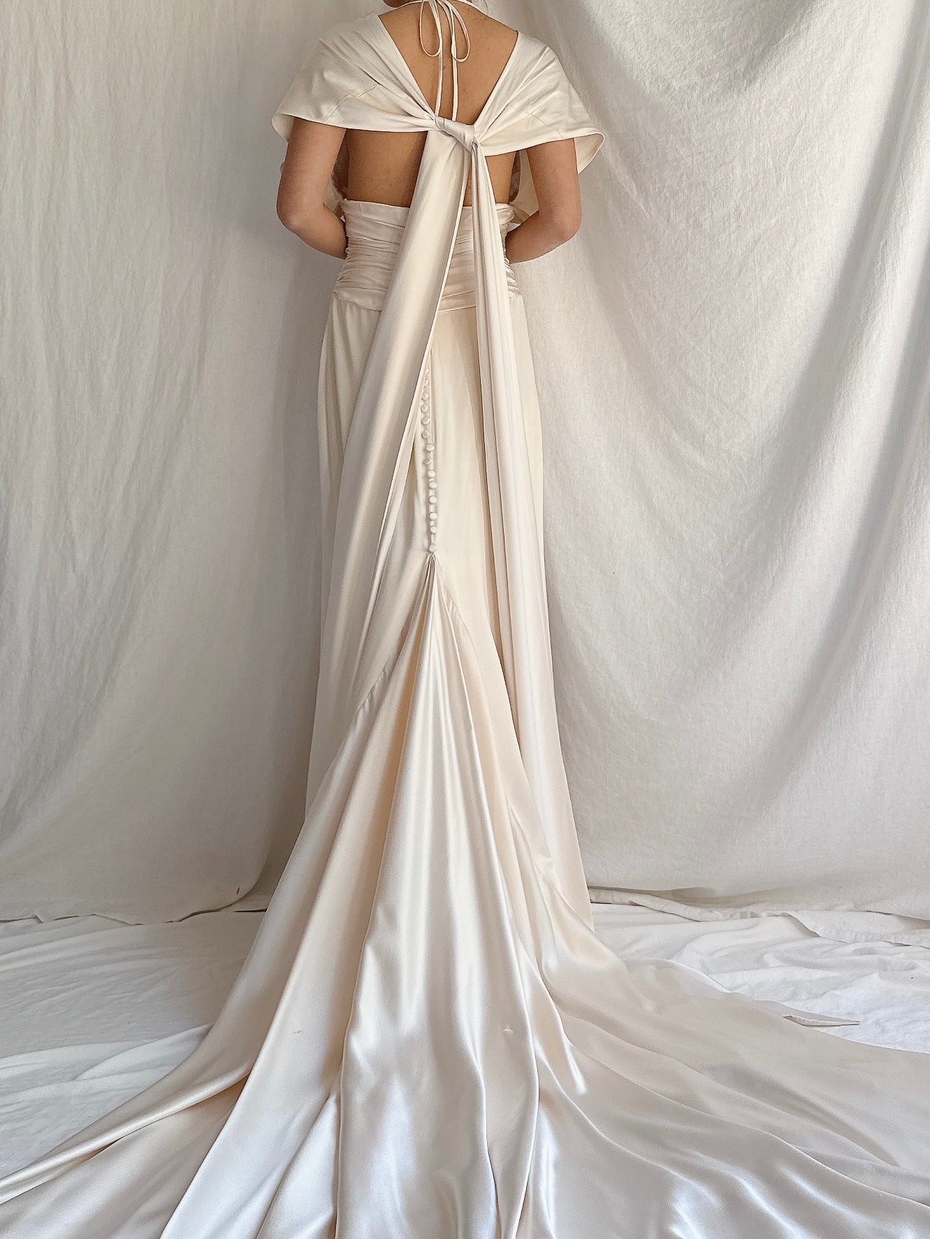 Vintage Romona Keveza Silk Charmeuse Gown - XS