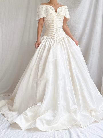 Vintage Scaasi Silk Off-the-Shoulder Gown - S