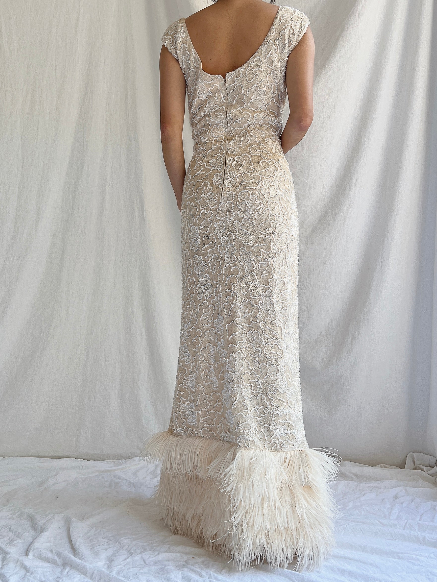 1960s Wool Sequins Gown - M