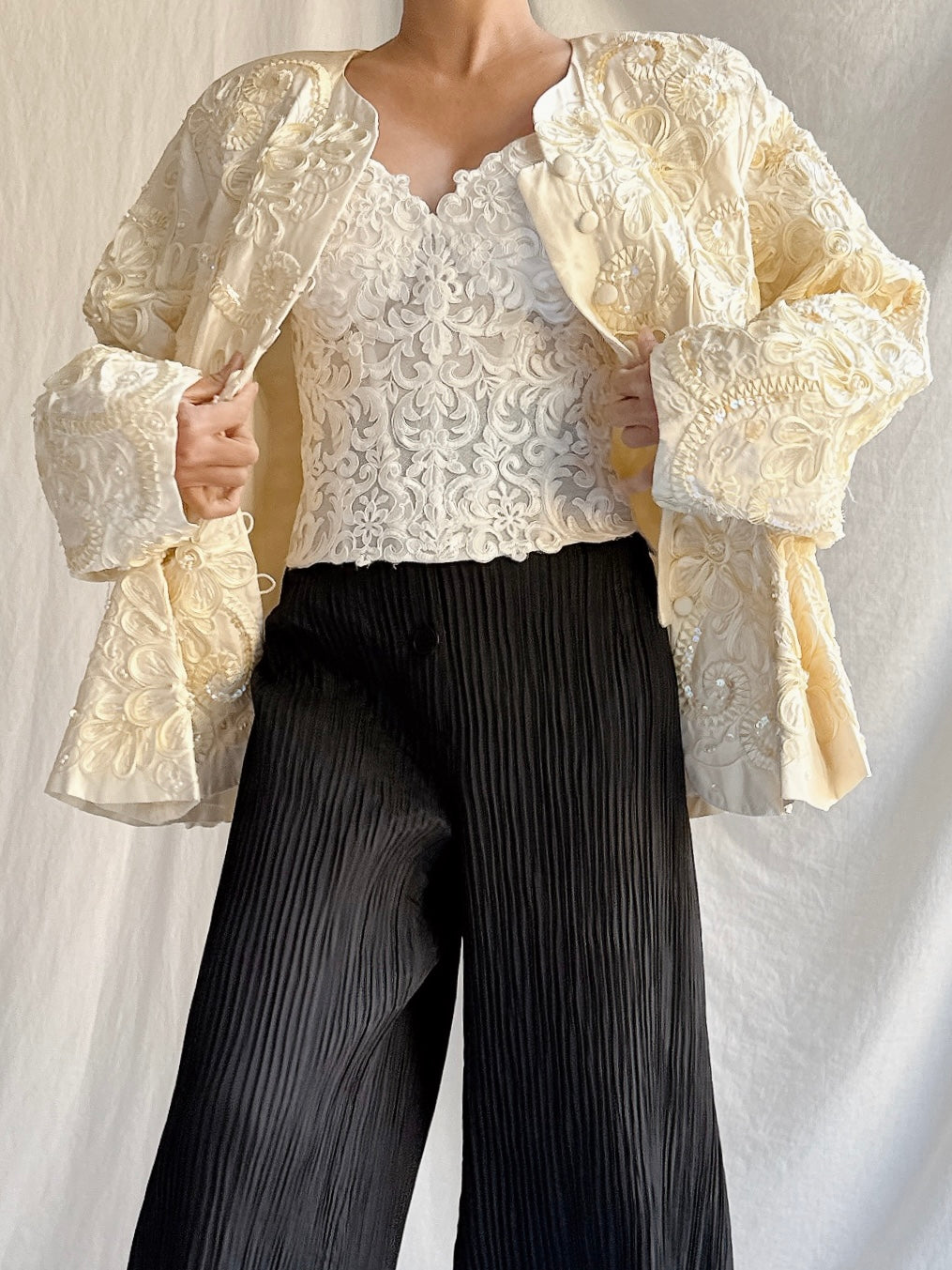 Vintage Fayaz Silk Embroidered Jacket - M