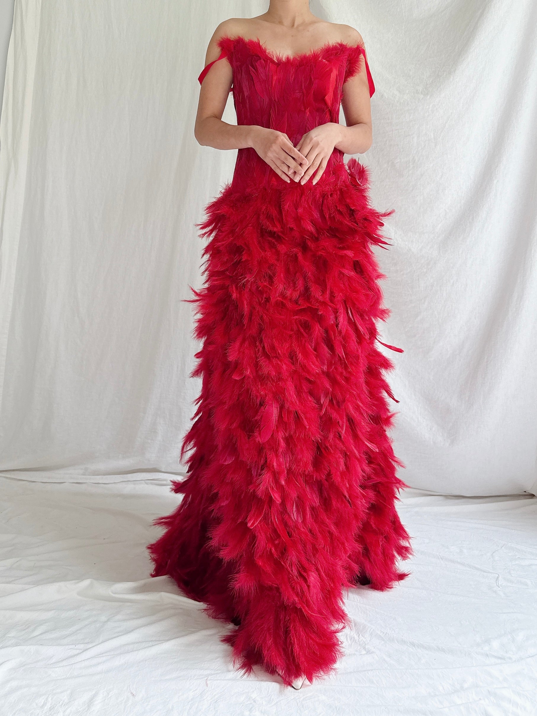 Vintage Feather Gown - M