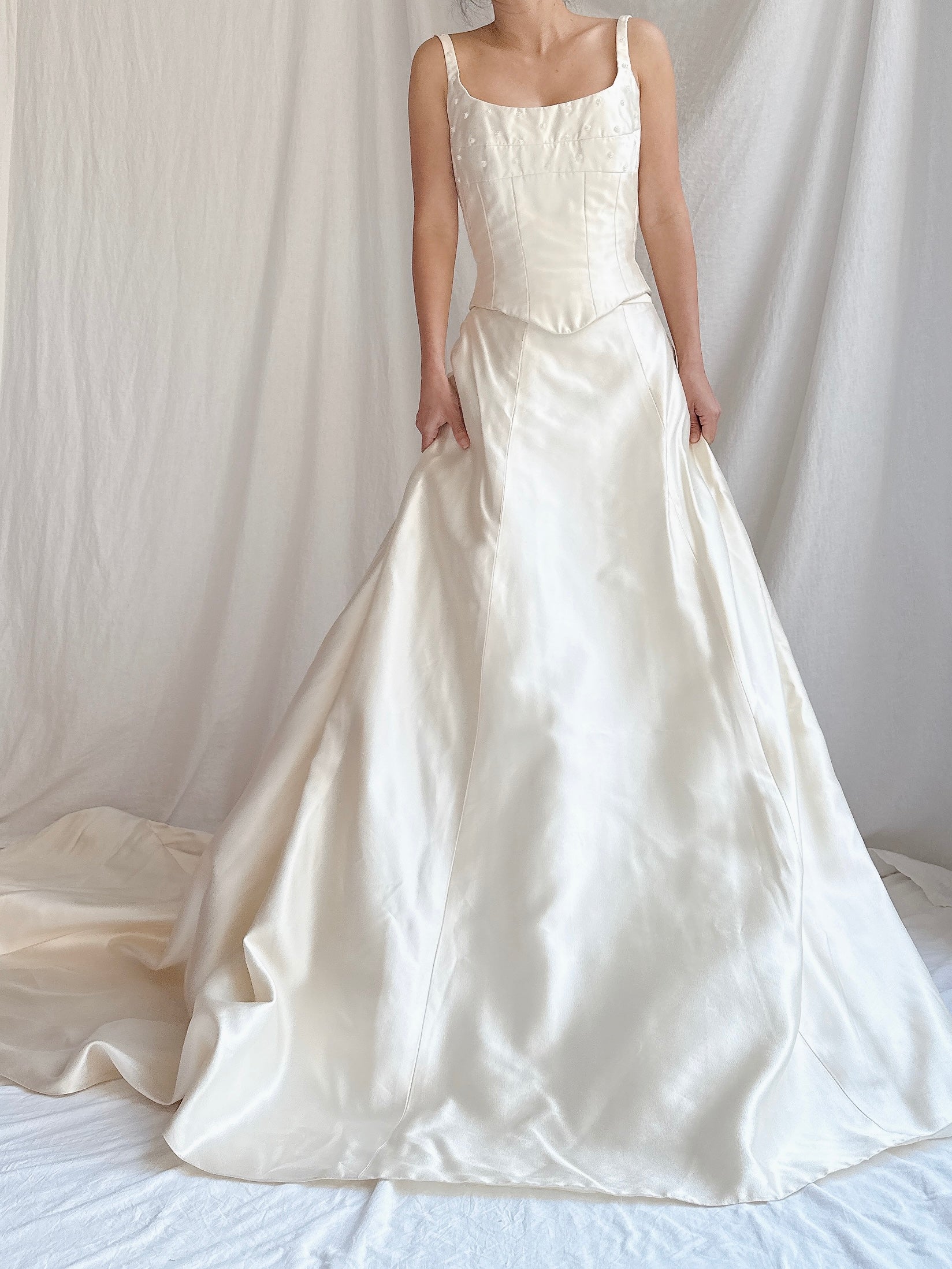 Vintage Silk 2-Piece Wedding Ensemble - S/M 6 UK12