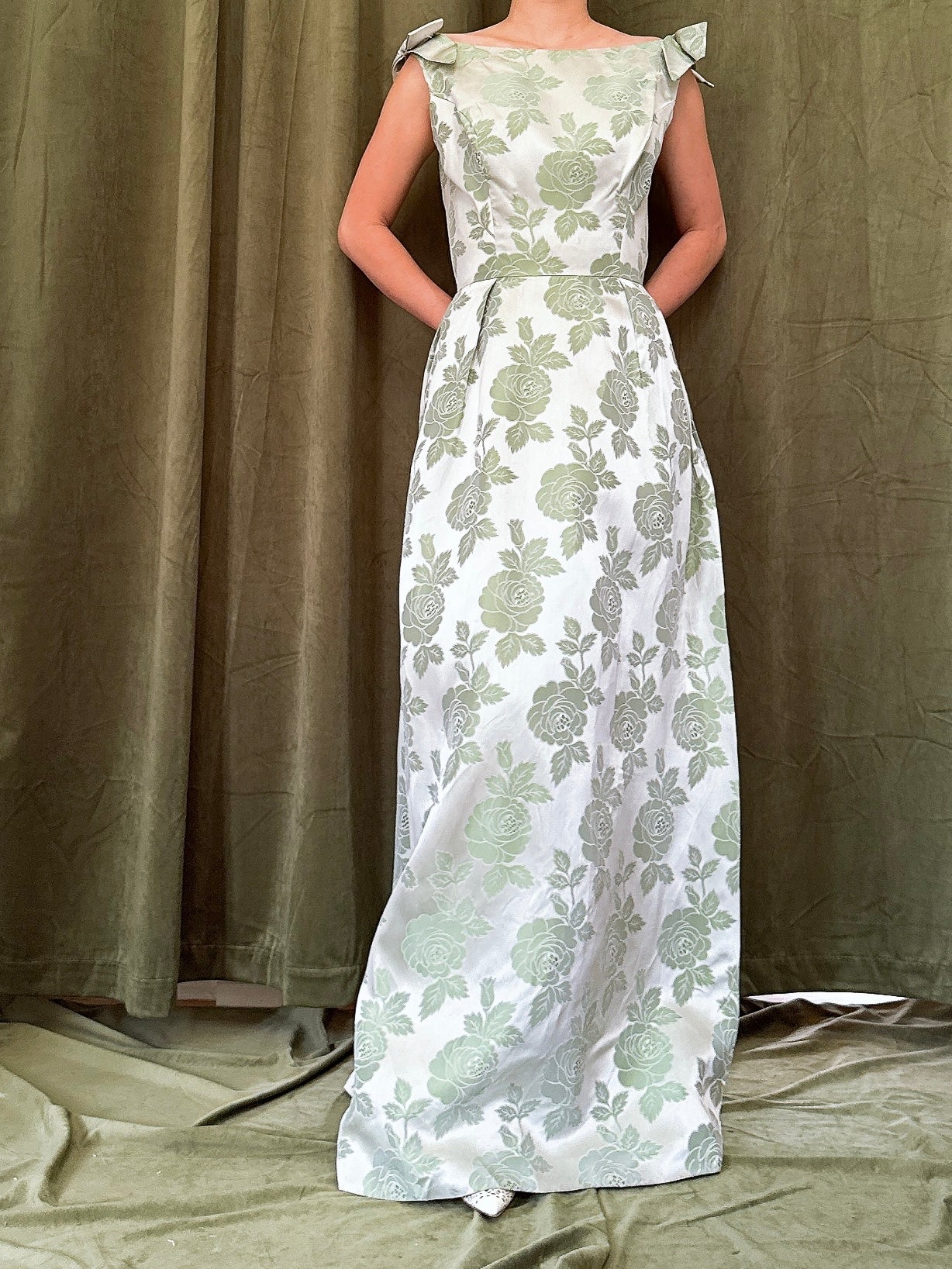 1960s Satin Brocade Dress - XS