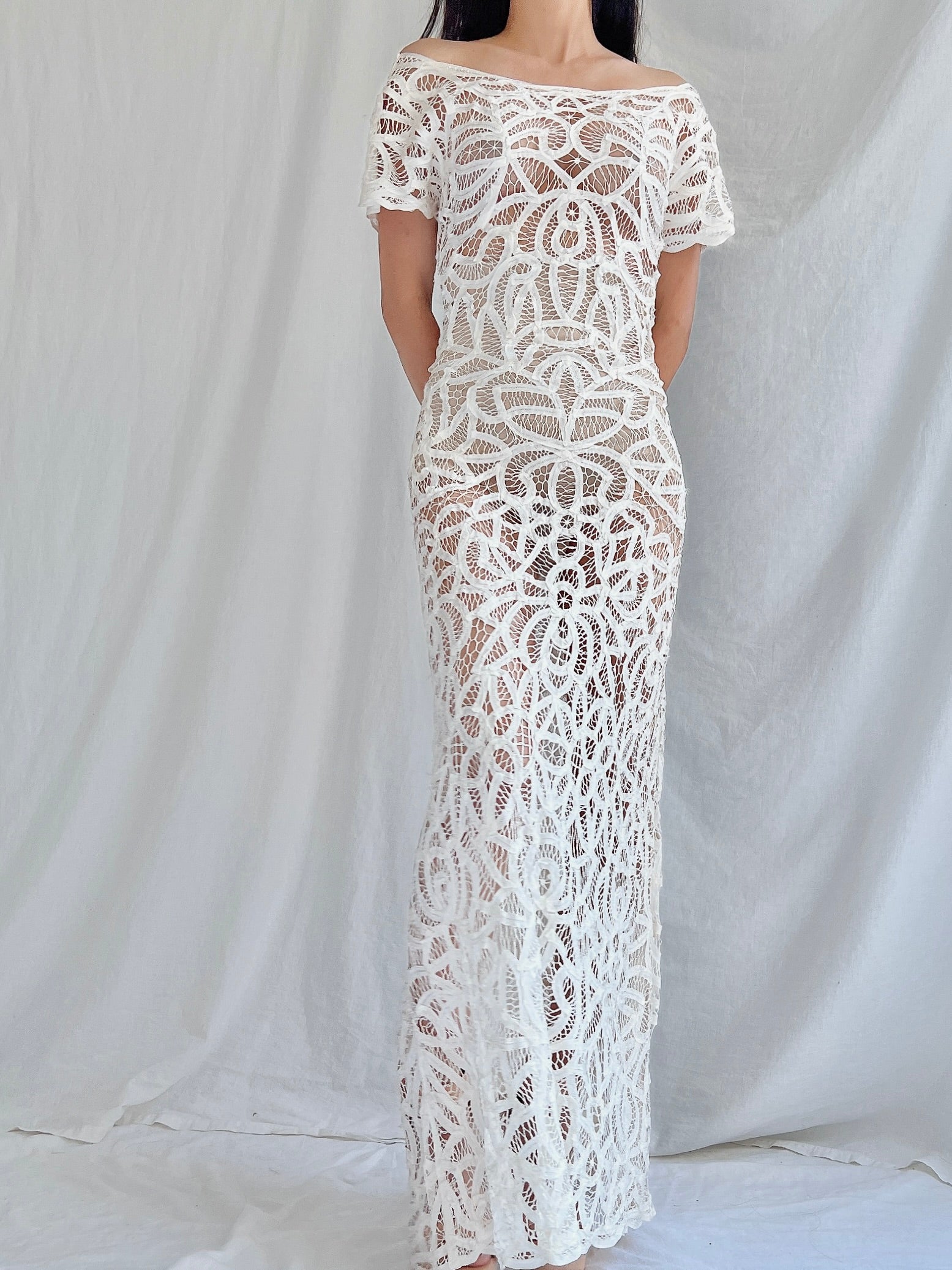 1990s Tape Lace Dress - M