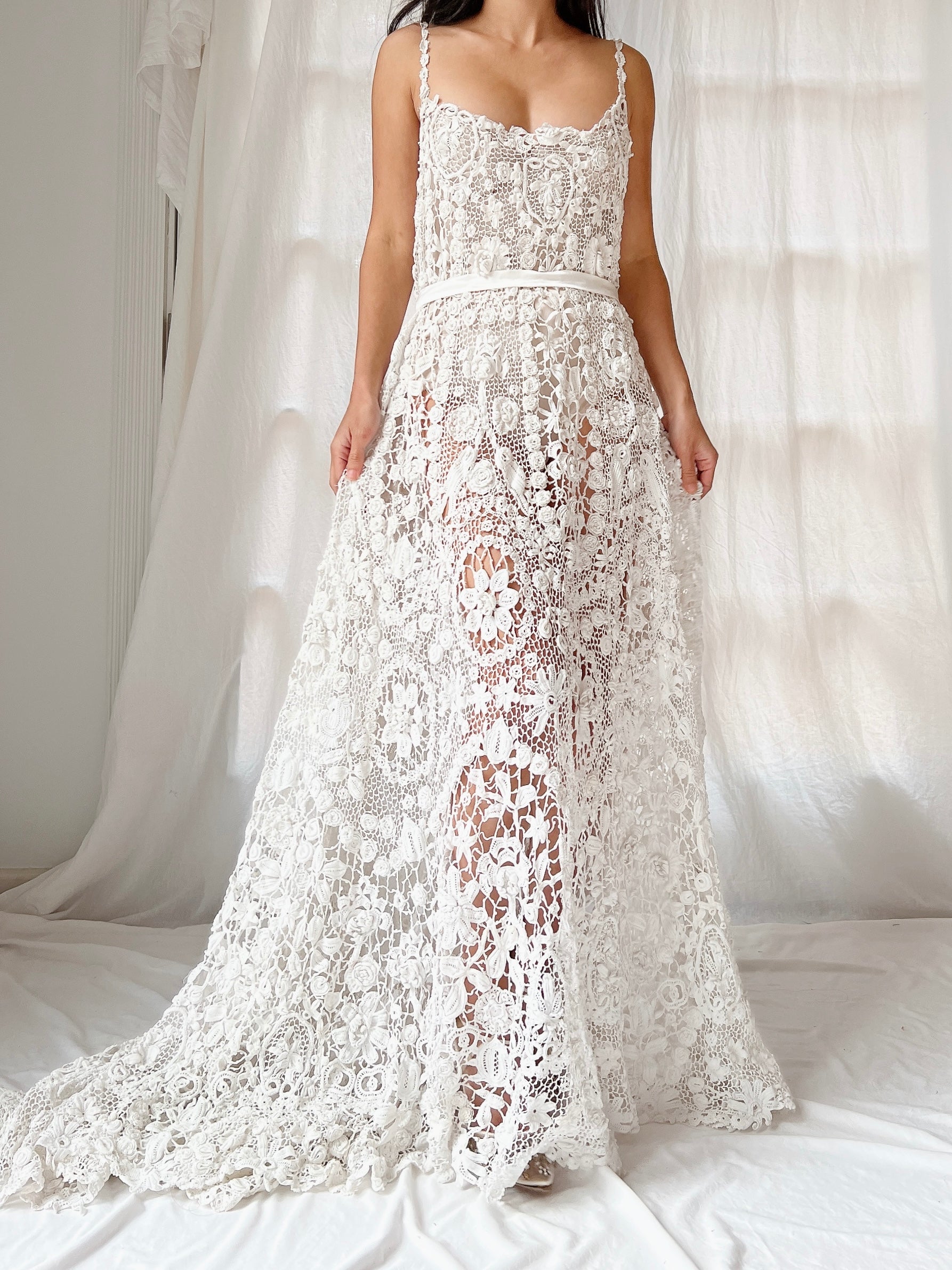 Antique Irish Crochet Dress - OSFM