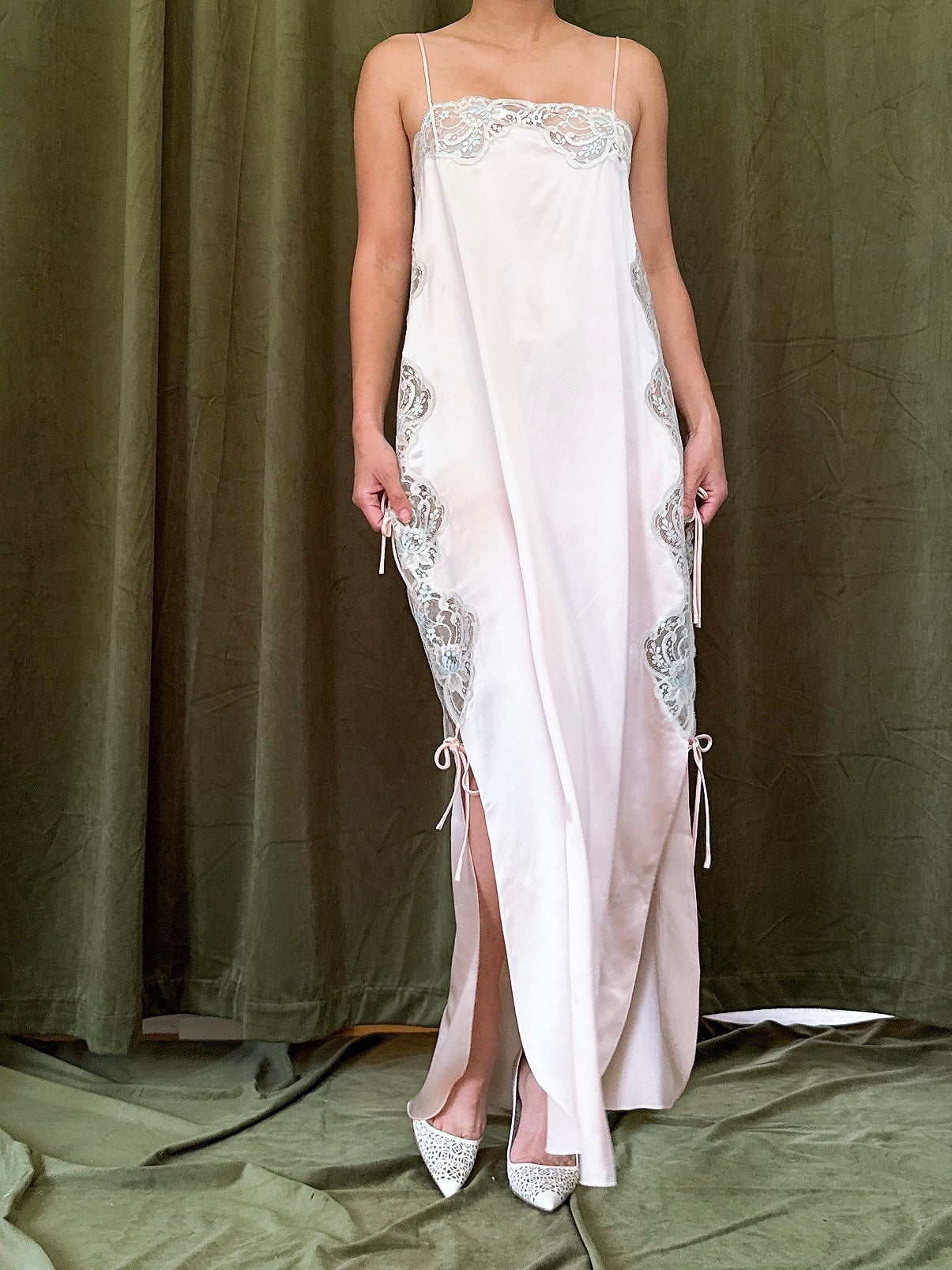 Vintage Silk Pink Slip - Size M