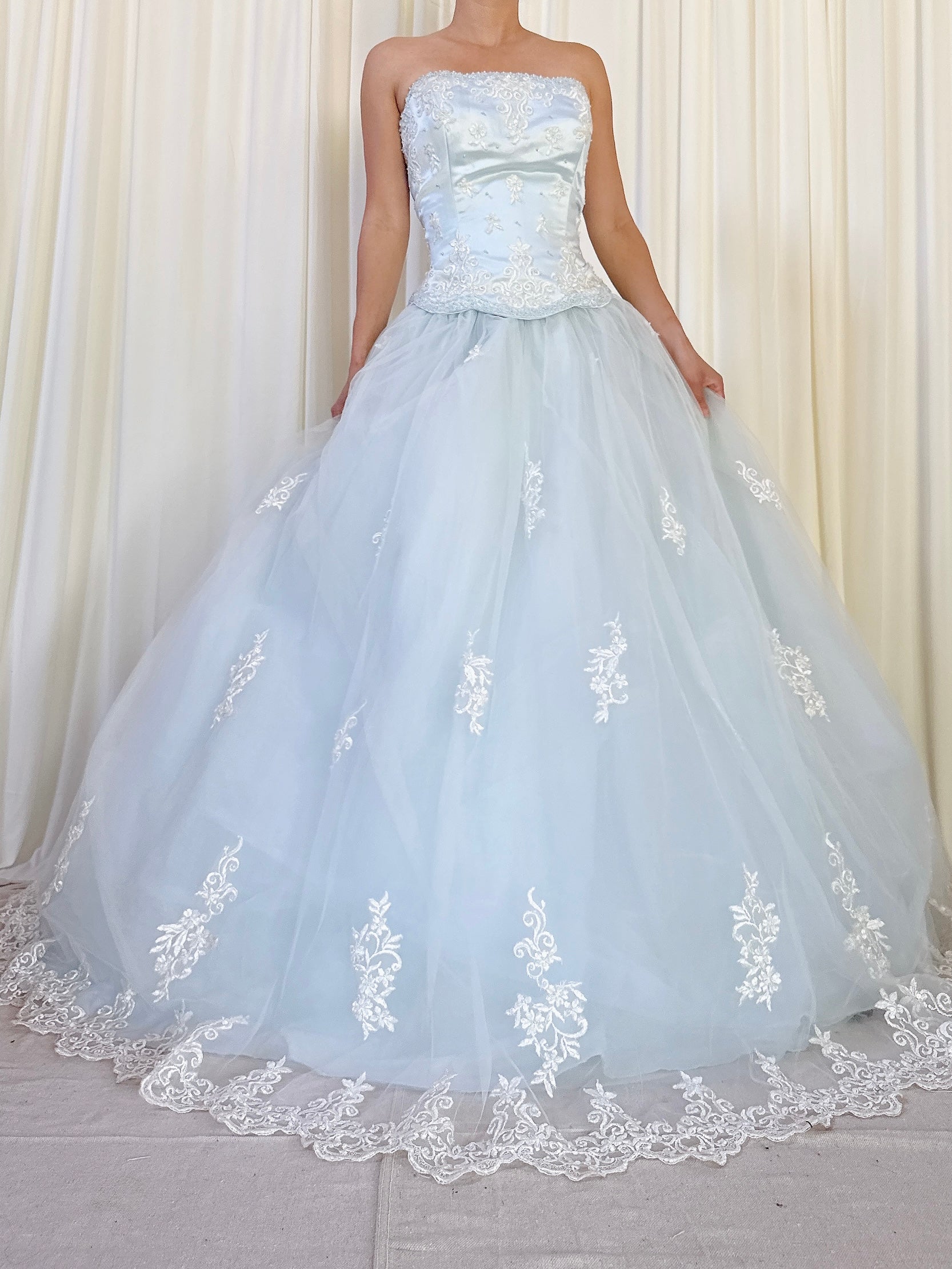 Vintage Alliage Paris Light Blue Tulle Dress - XS